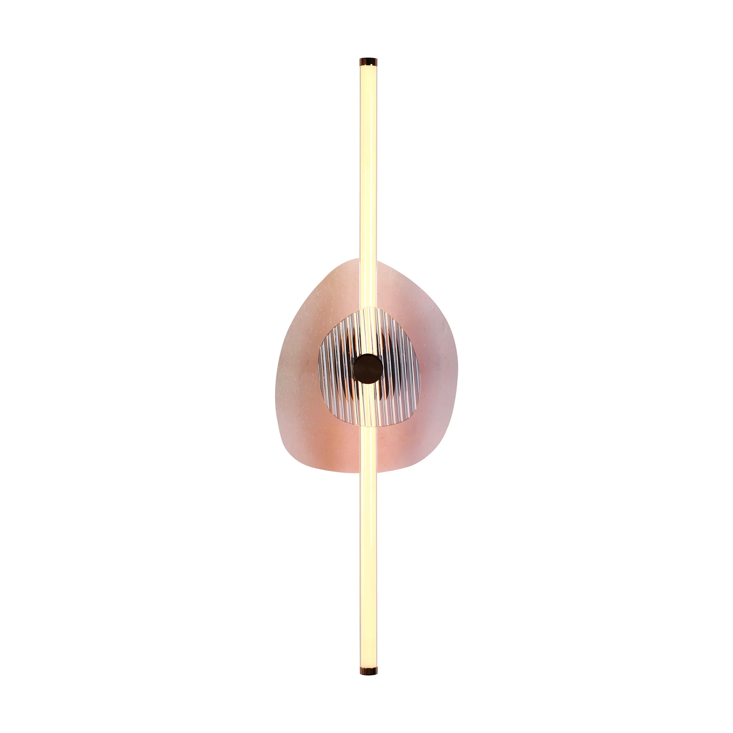 Colorella LED Wall Sconce in Rose Gold with Pink and Blue Glass