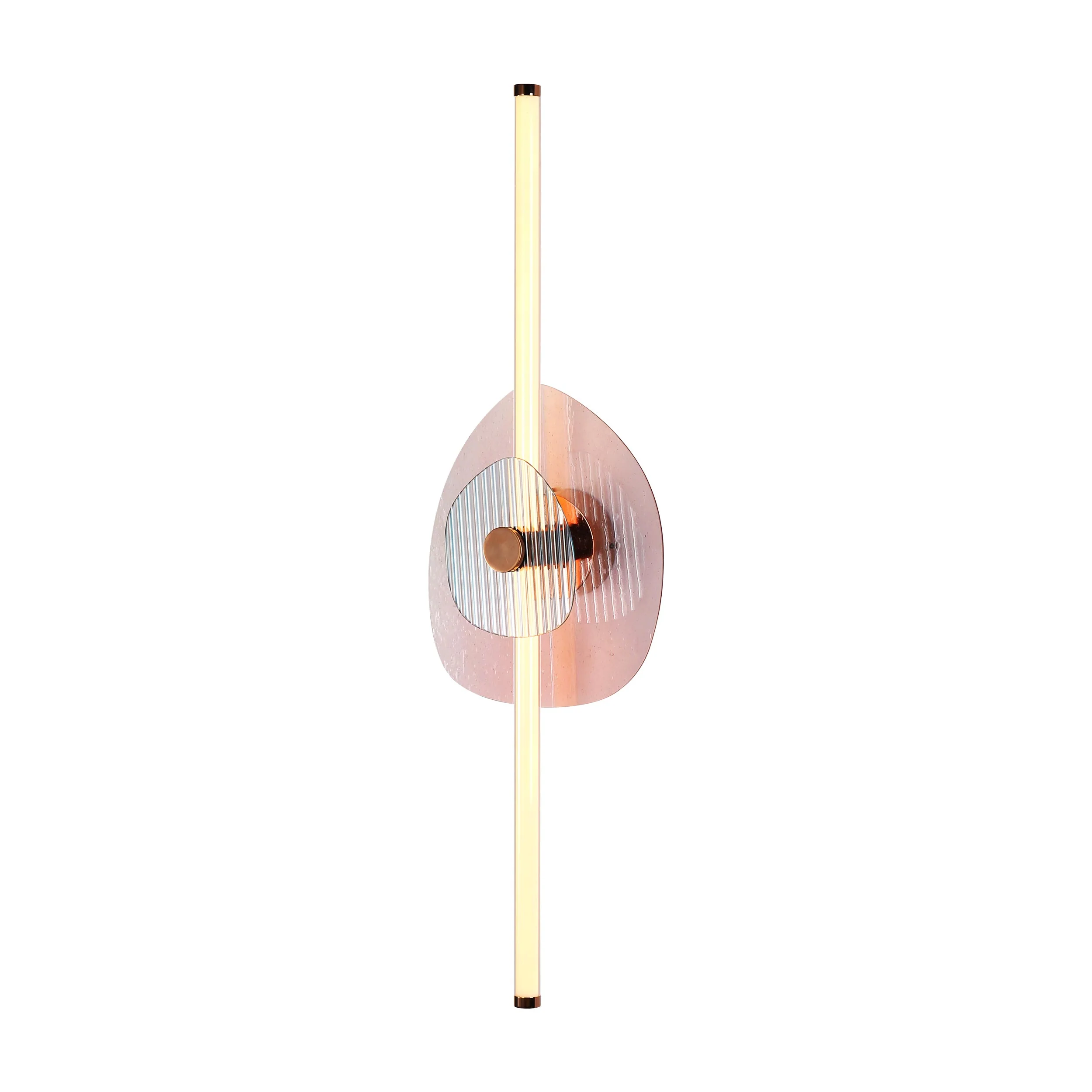 Colorella LED Wall Sconce in Rose Gold with Pink and Blue Glass - Image 2