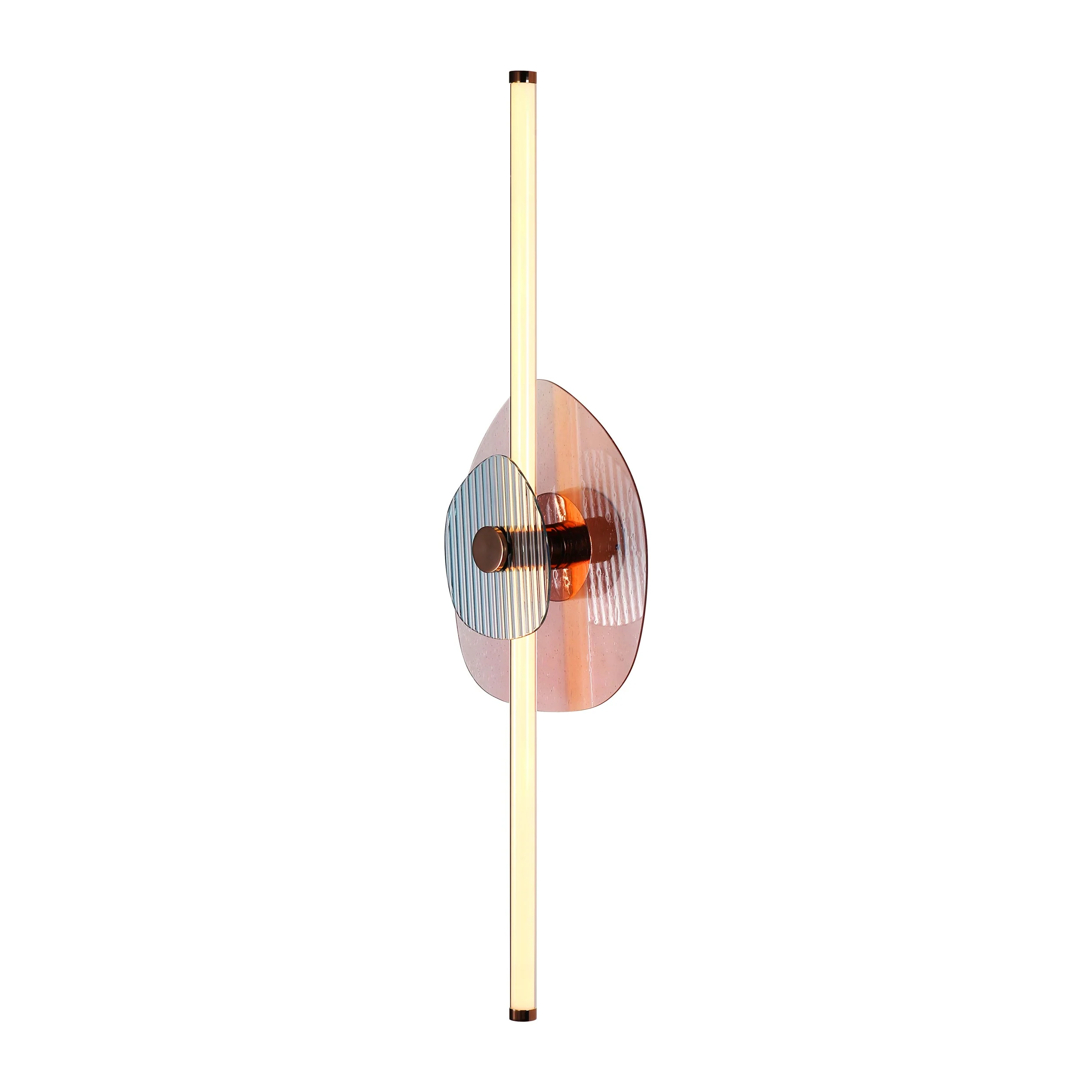 Colorella LED Wall Sconce in Rose Gold with Pink and Blue Glass - Image 4