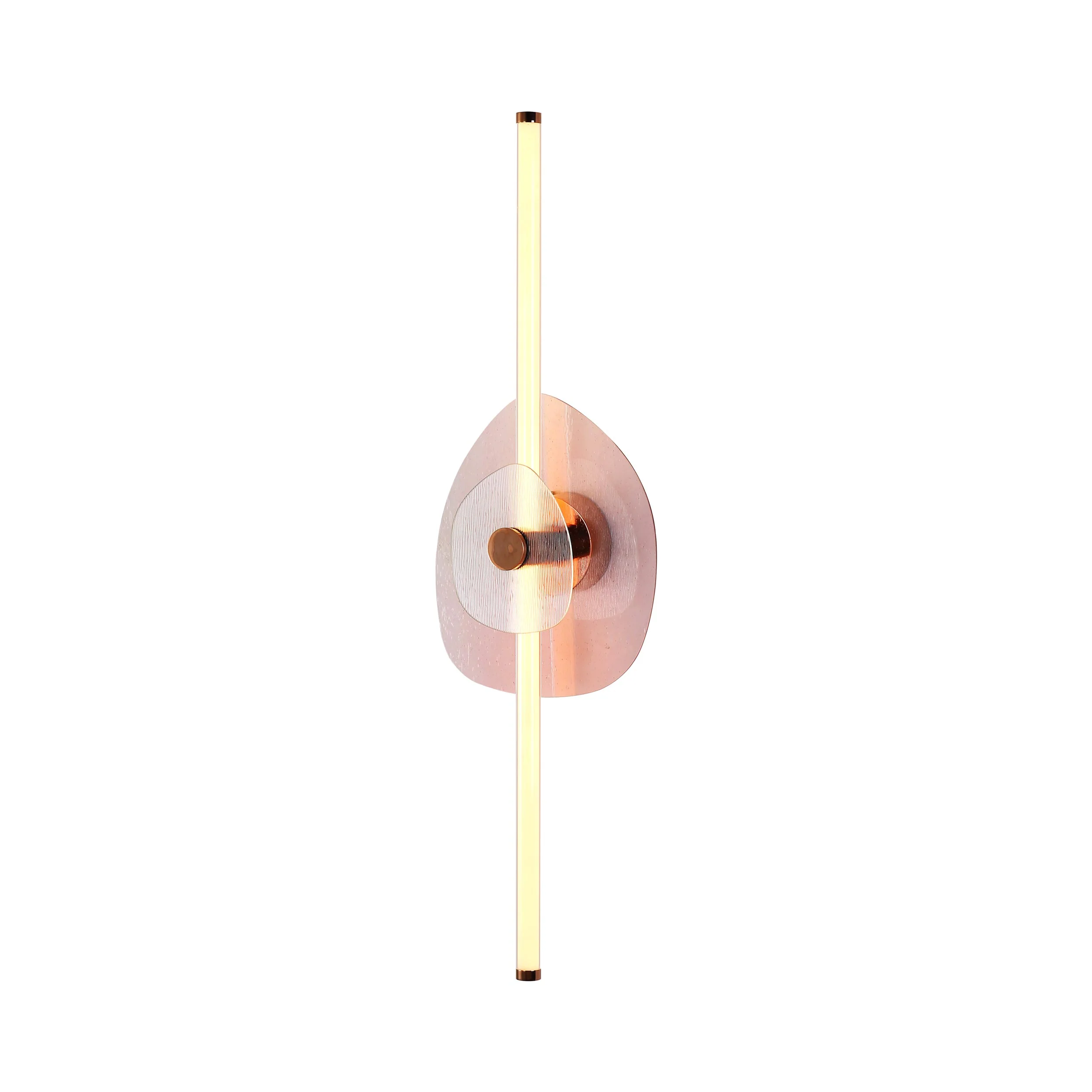 Colorella LED Wall Sconce in Rose Gold with Pink and Clear Glass - Image 2