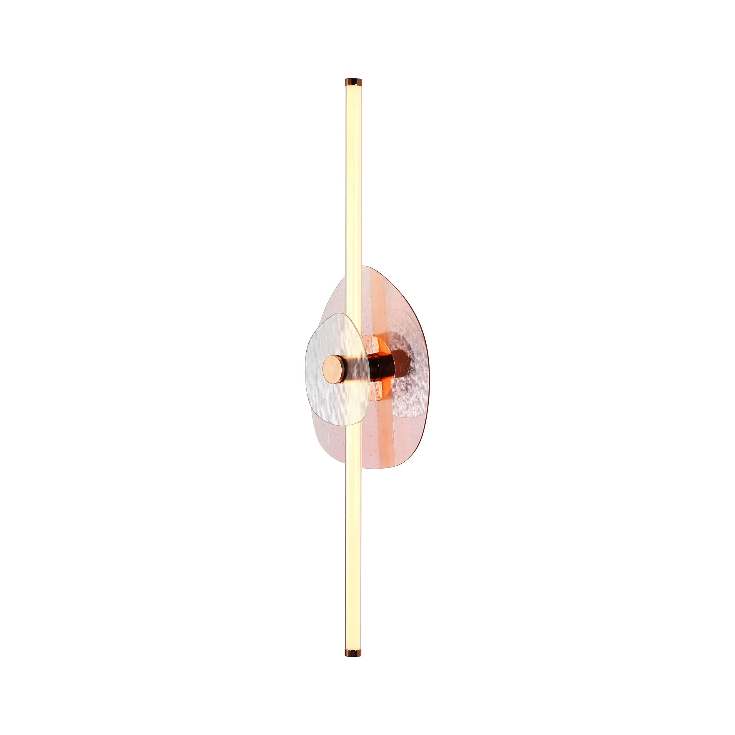 Colorella LED Wall Sconce in Rose Gold with Pink and Clear Glass - Image 4
