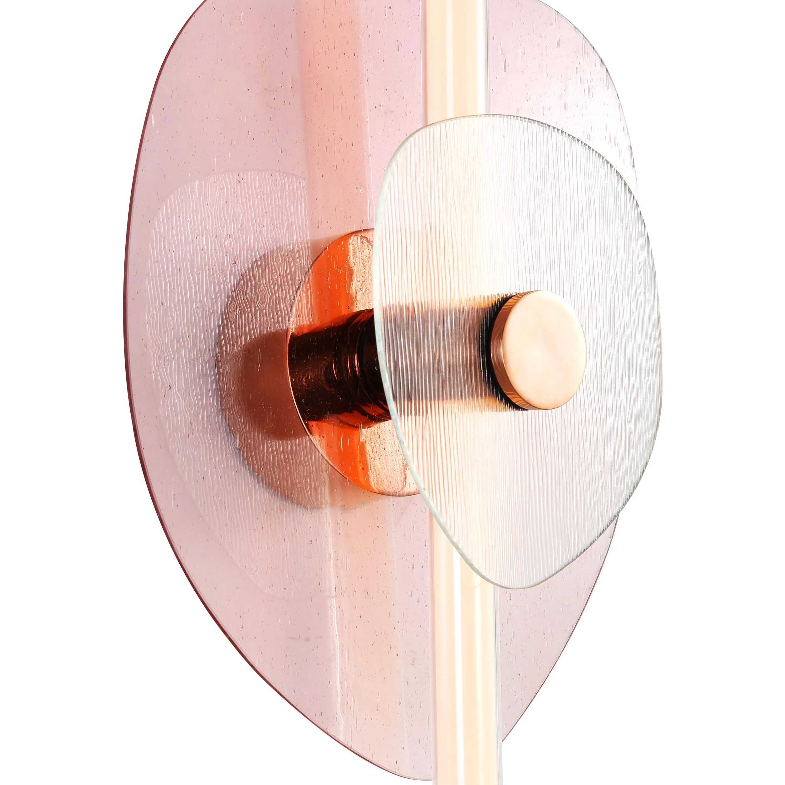 Colorella LED Wall Sconce in Rose Gold with Pink and Clear Glass - Image 6
