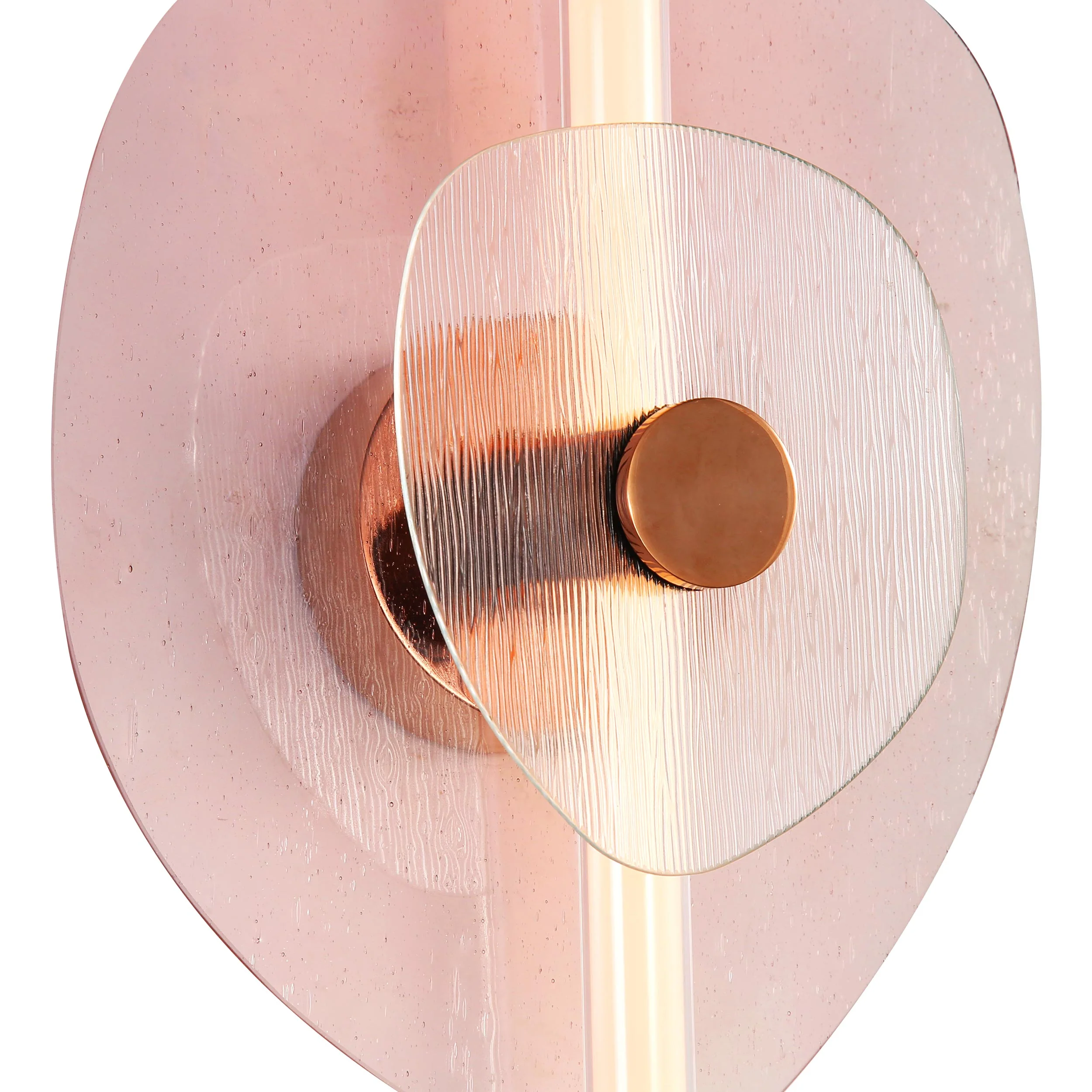 Colorella LED Wall Sconce in Rose Gold with Pink and Clear Glass - Image 7