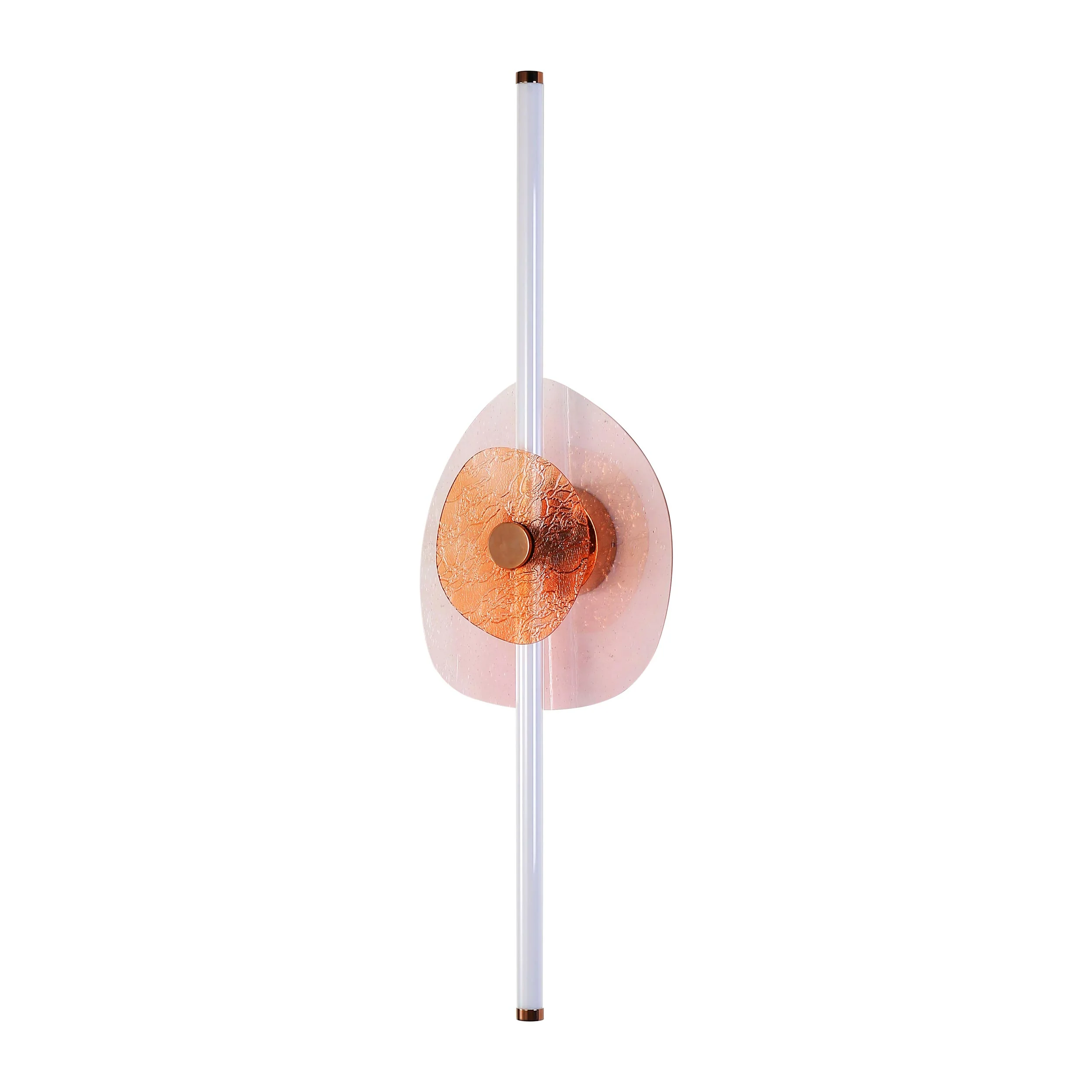 Colorella LED Wall Sconce in Rose Gold with Pink and Orange Glass - Image 3