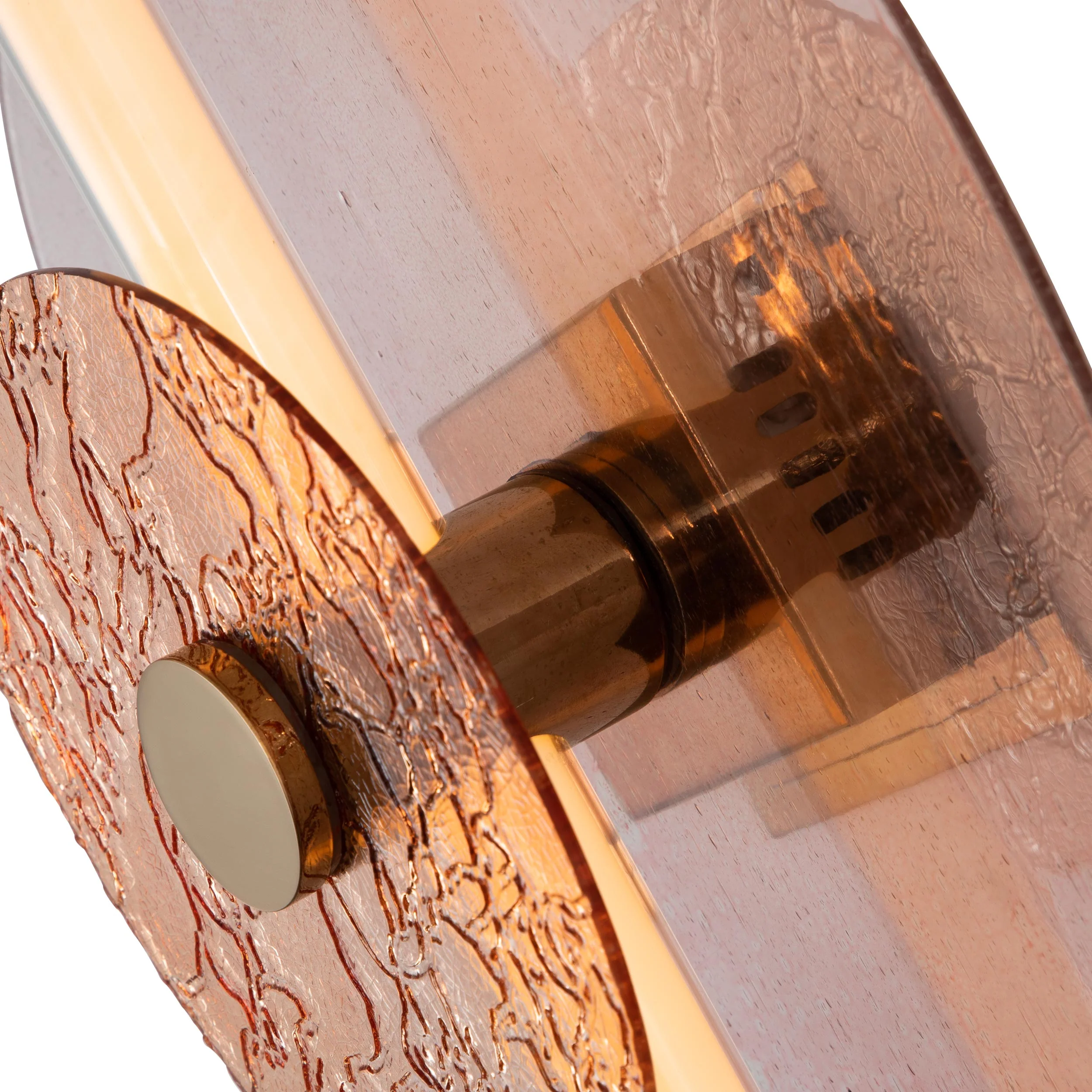 Colorella LED Wall Sconce in Rose Gold with Pink and Orange Glass - Image 6