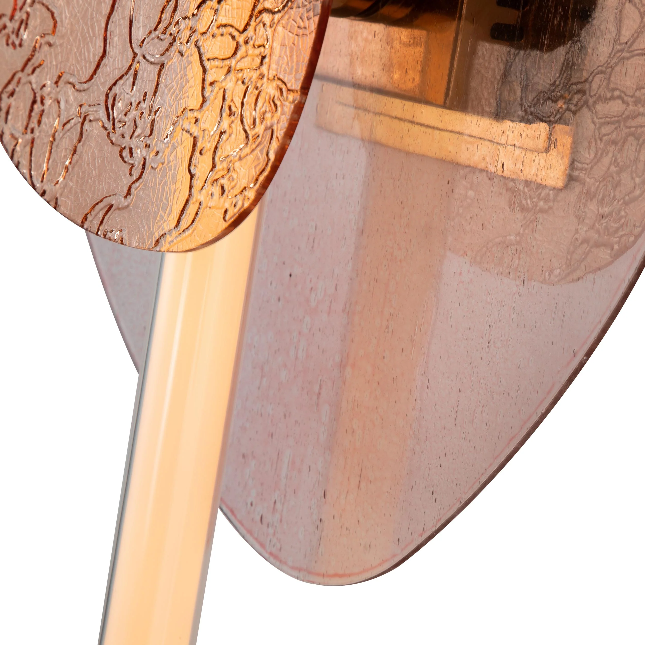 Colorella LED Wall Sconce in Rose Gold with Pink and Orange Glass - Image 7