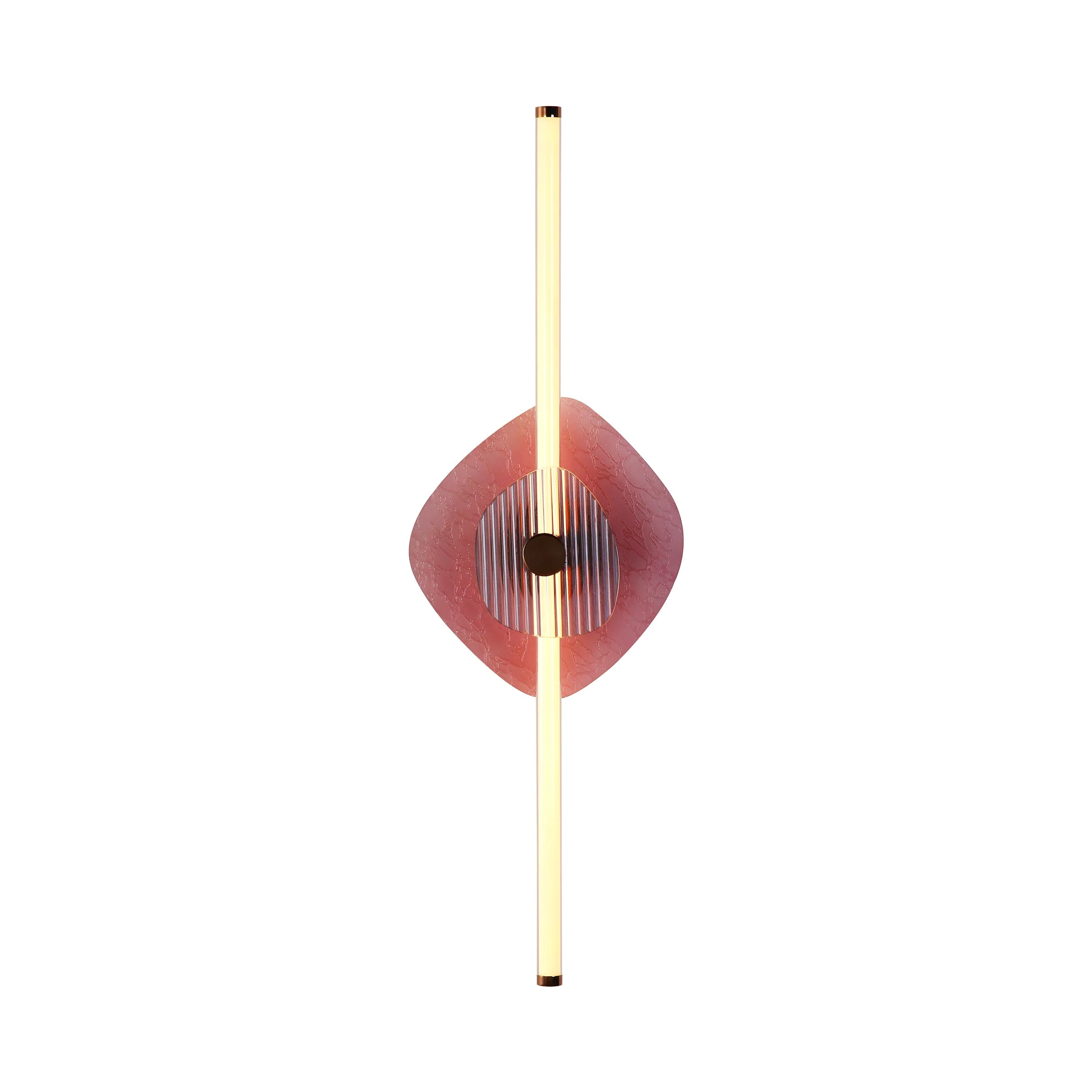 Colorella LED Wall Sconce in Rose Gold with Purple and Blue Glass