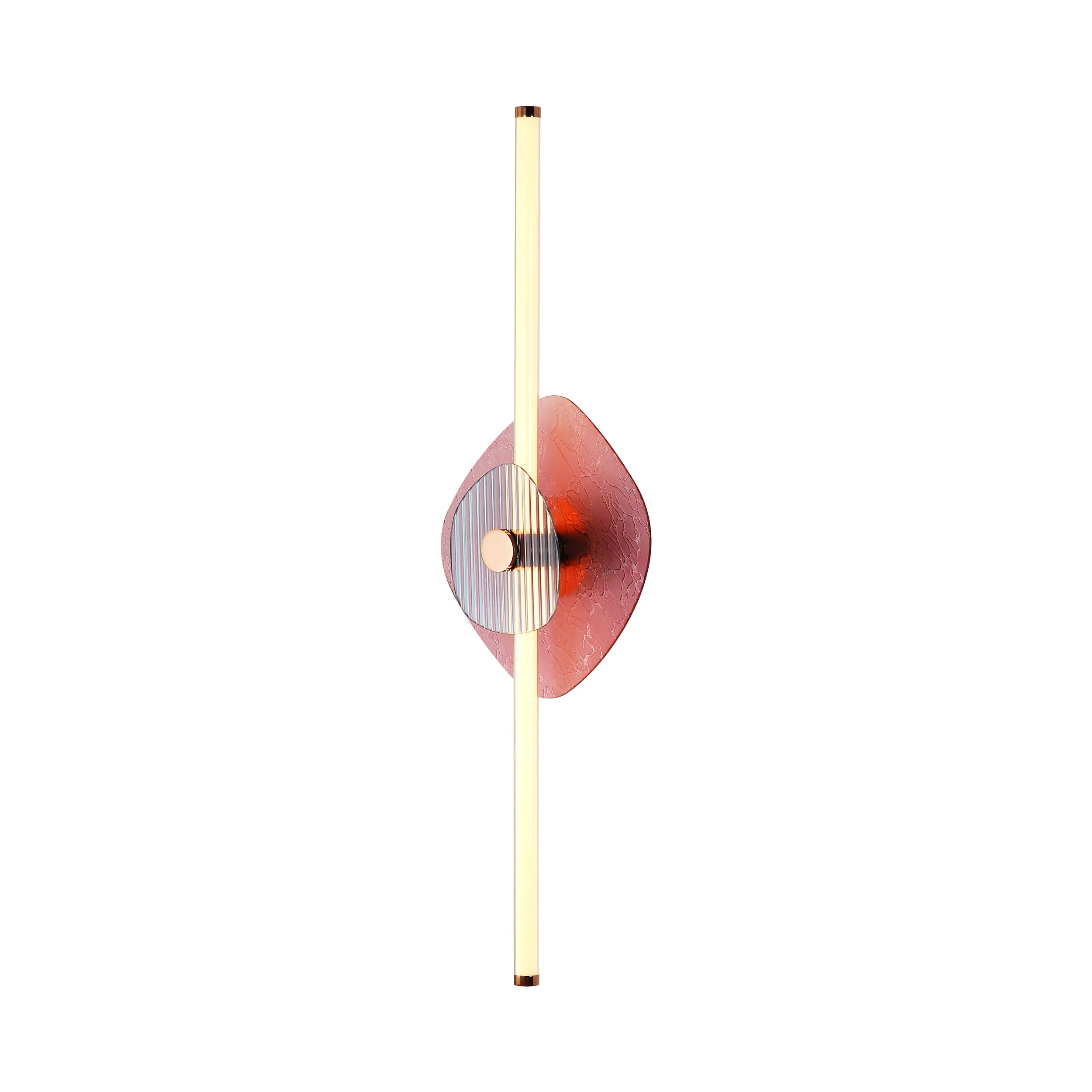 Colorella LED Wall Sconce in Rose Gold with Purple and Blue Glass - Image 4