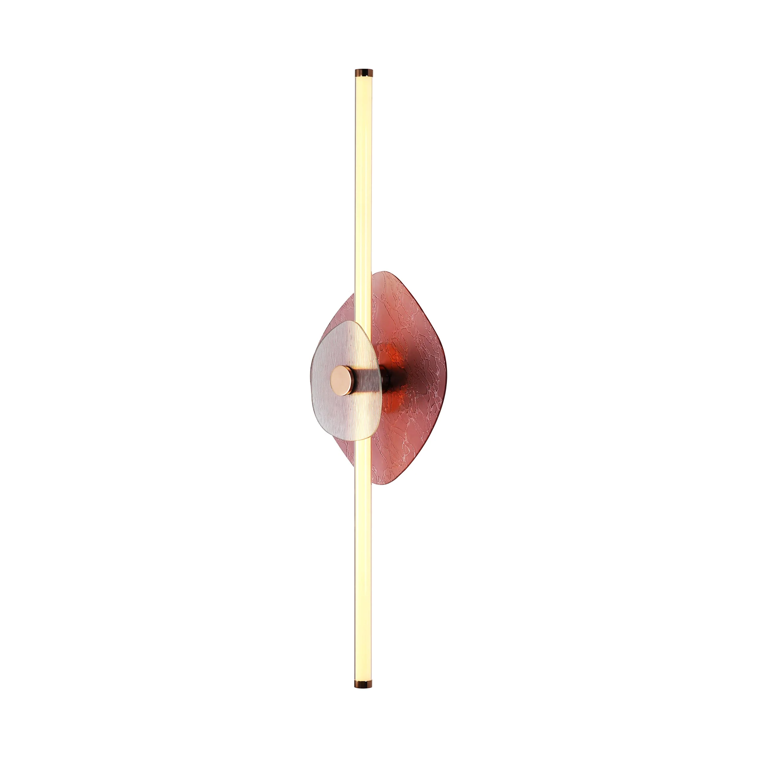 Colorella LED Wall Sconce in Rose Gold with Purple and Clear Glass - Image 4