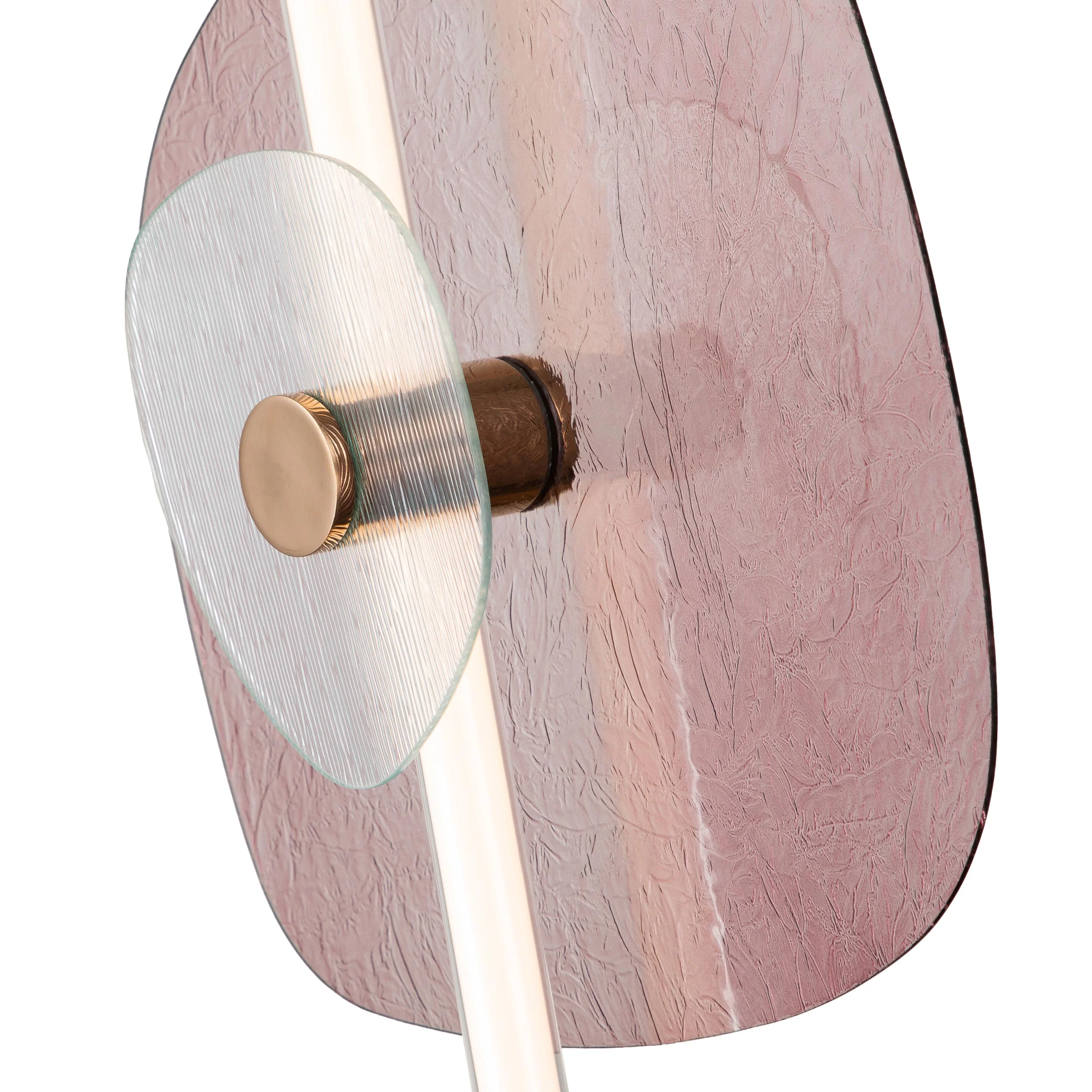Colorella LED Wall Sconce in Rose Gold with Purple and Clear Glass - Image 5