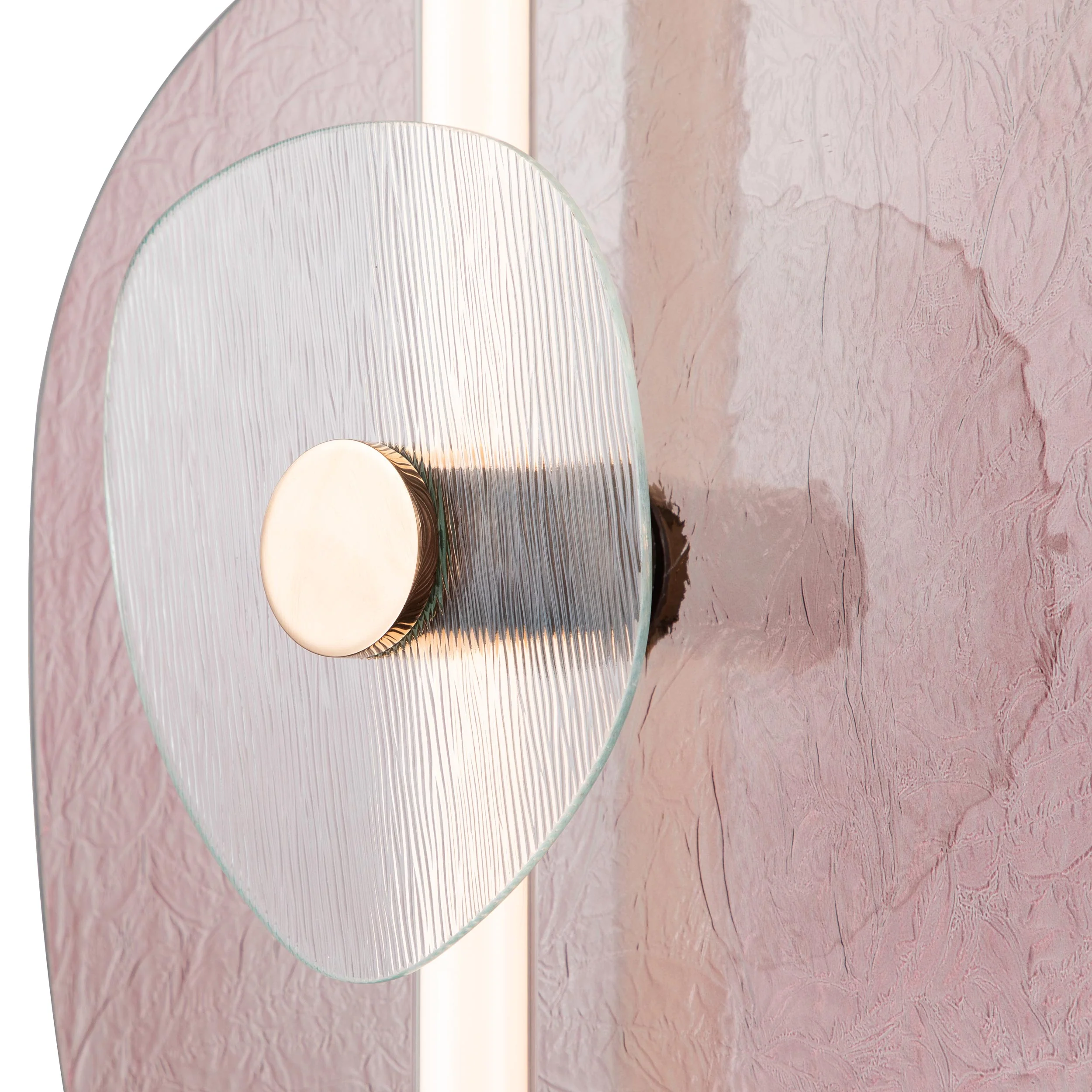 Colorella LED Wall Sconce in Rose Gold with Purple and Clear Glass - Image 6