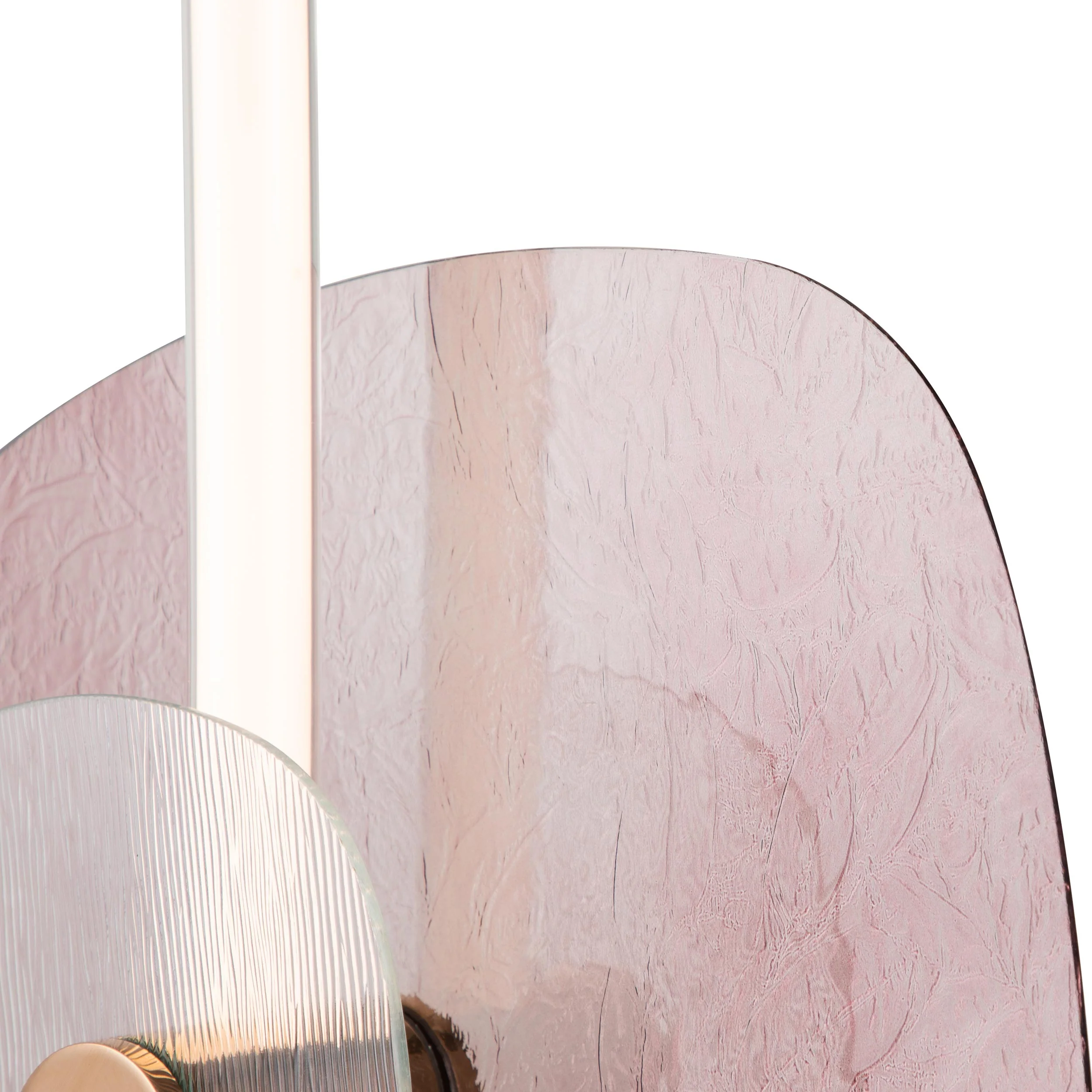 Colorella LED Wall Sconce in Rose Gold with Purple and Clear Glass - Image 7
