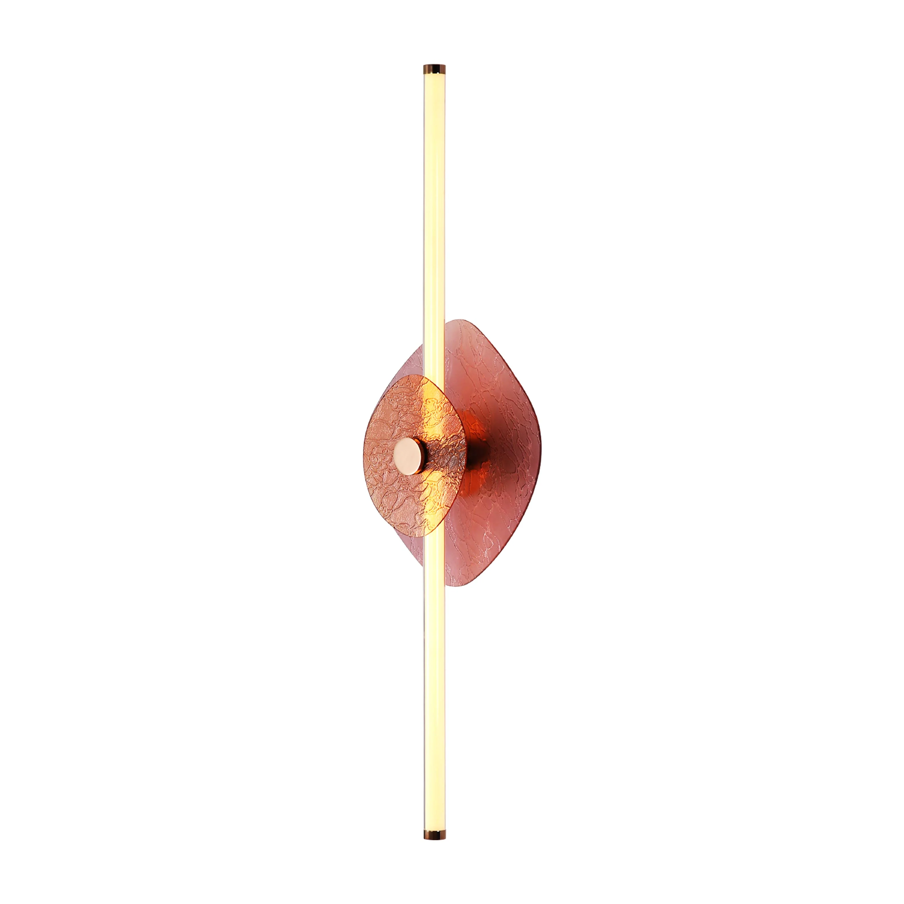 Colorella LED Wall Sconce in Rose Gold with Purple and Orange Glass - Image 2