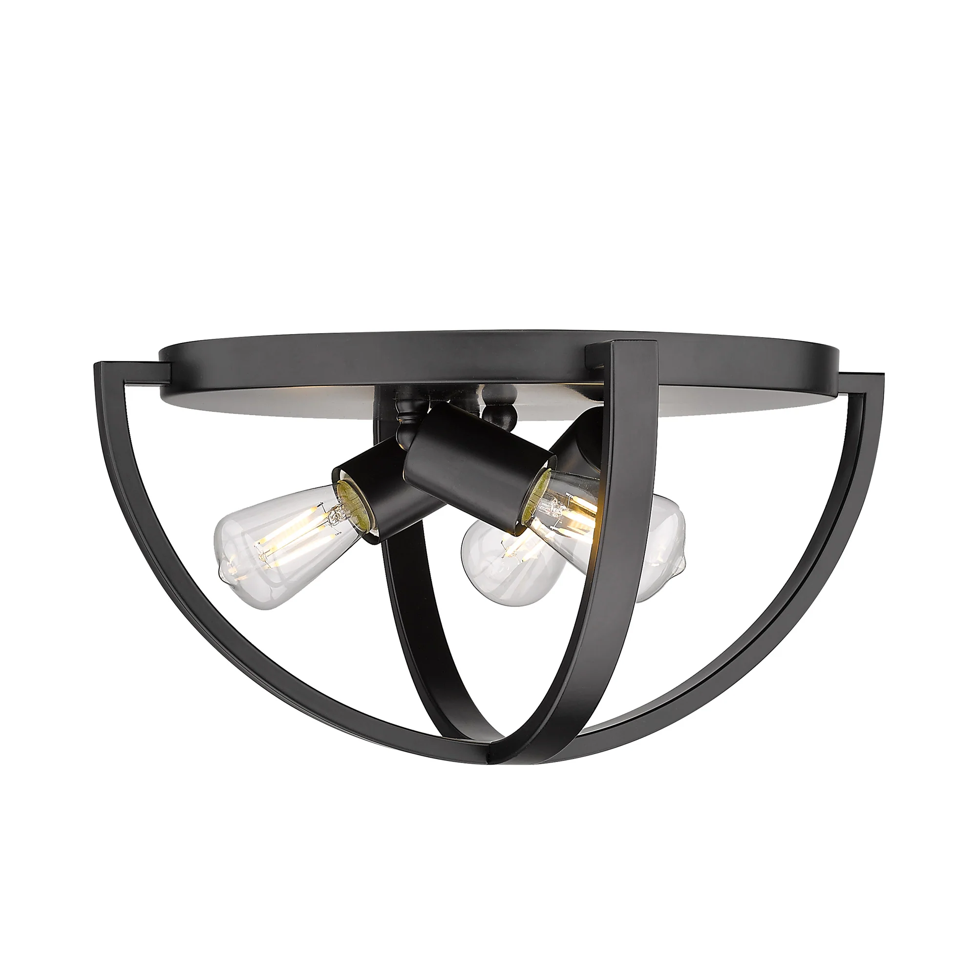 Colson 3-light Flush Mount in Matte Black - Image 2