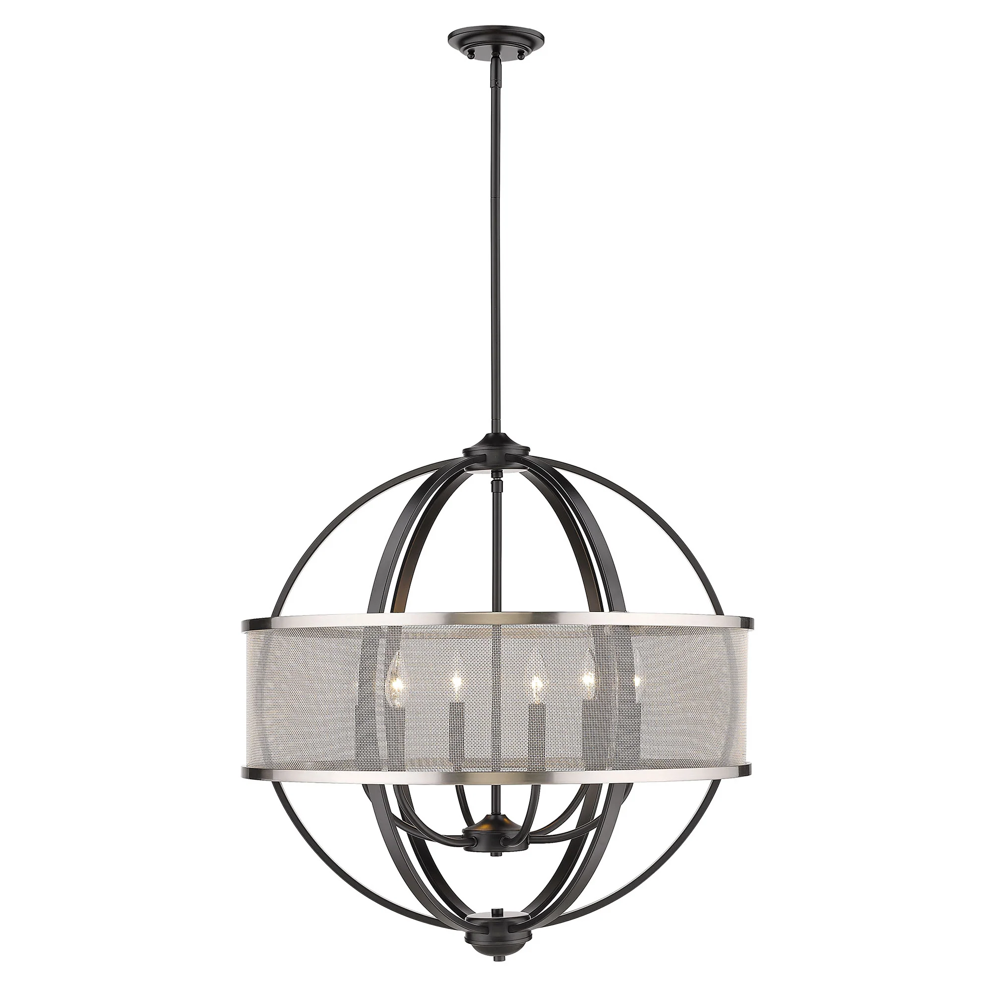 Colson 6-light Chandelier in Matte Black and Pewter shade - Image 2