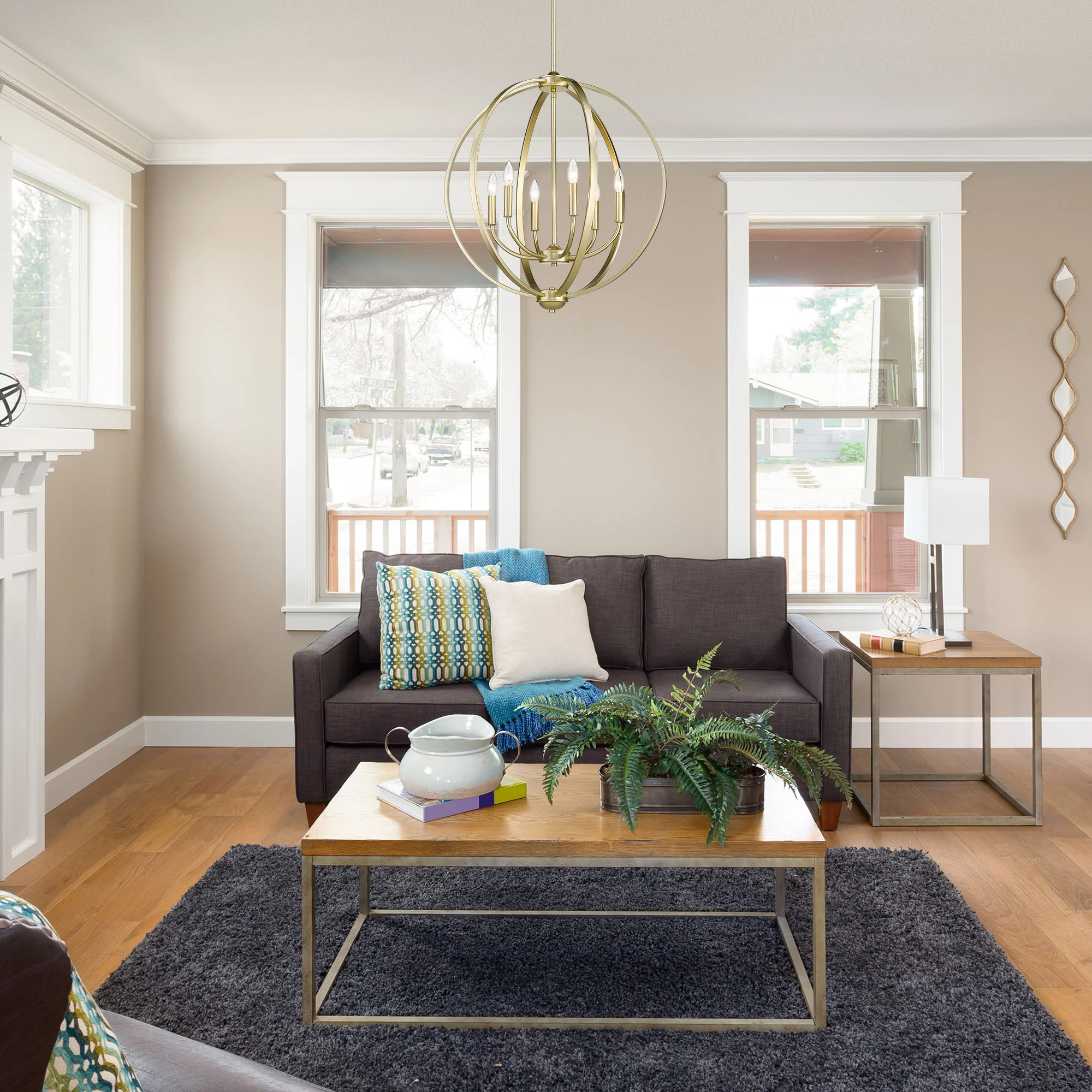 Colson 6-light Chandelier in Olympic Gold - Image 3