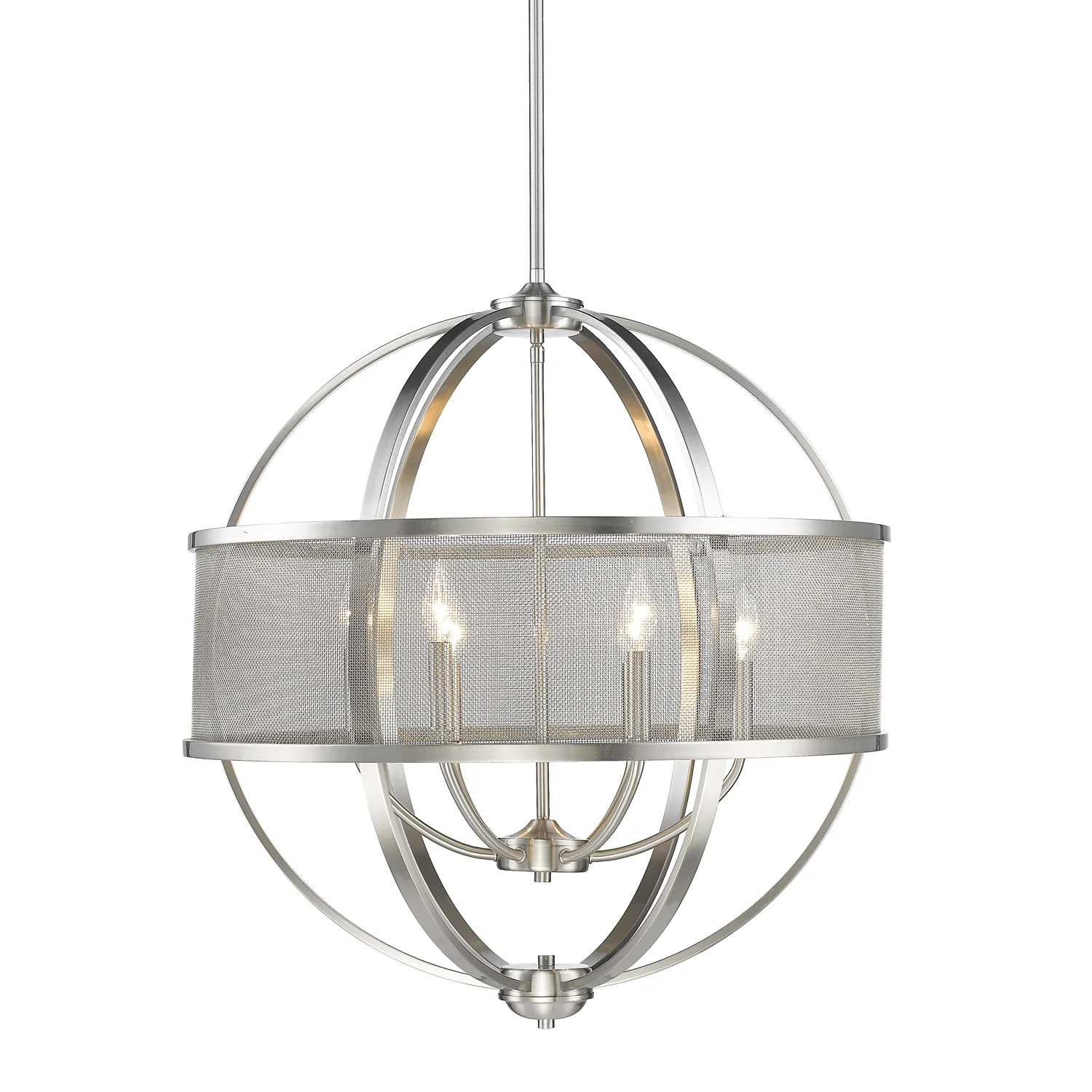Colson 6-light Chandelier in Pewter and Pewter shade