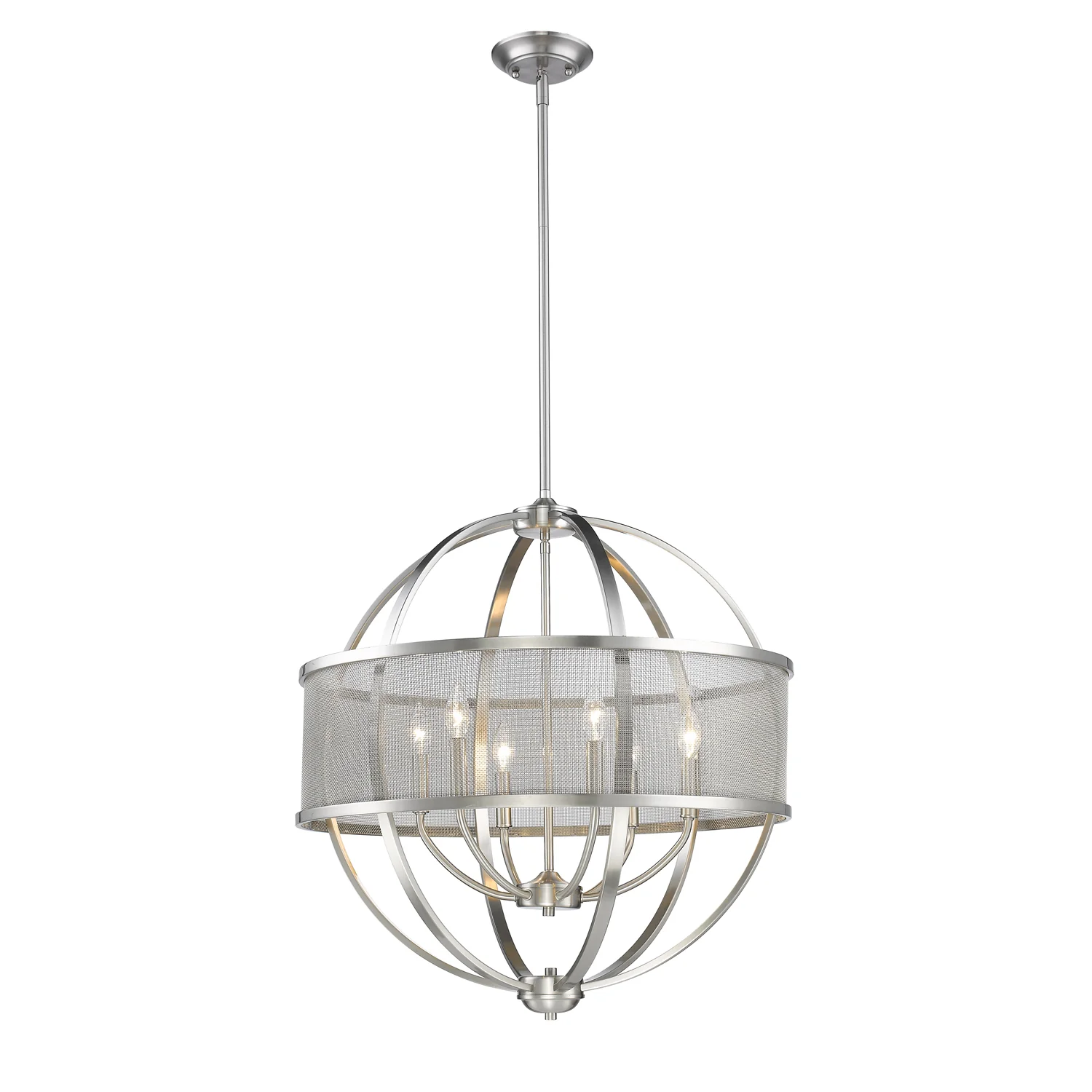 Colson 6-light Chandelier in Pewter and Pewter shade - Image 2