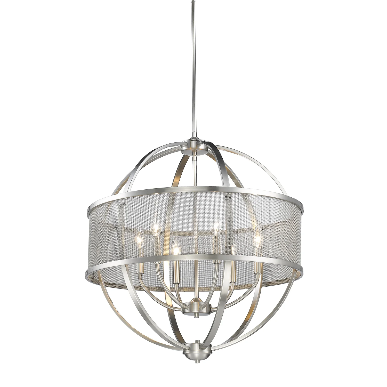 Colson 6-light Chandelier in Pewter and Pewter shade - Image 3