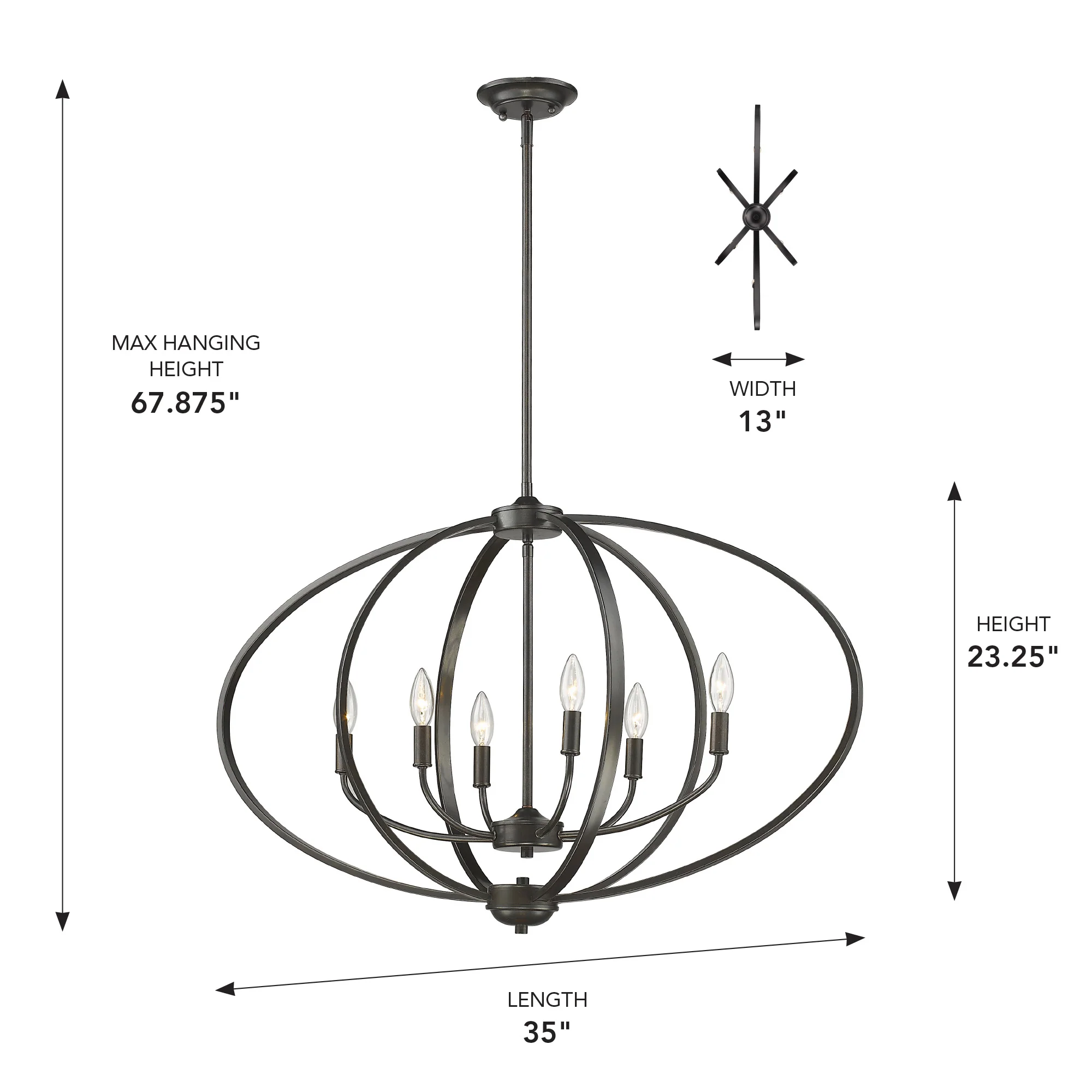 Colson 6-light Island Light in Etruscan Bronze - Image 4