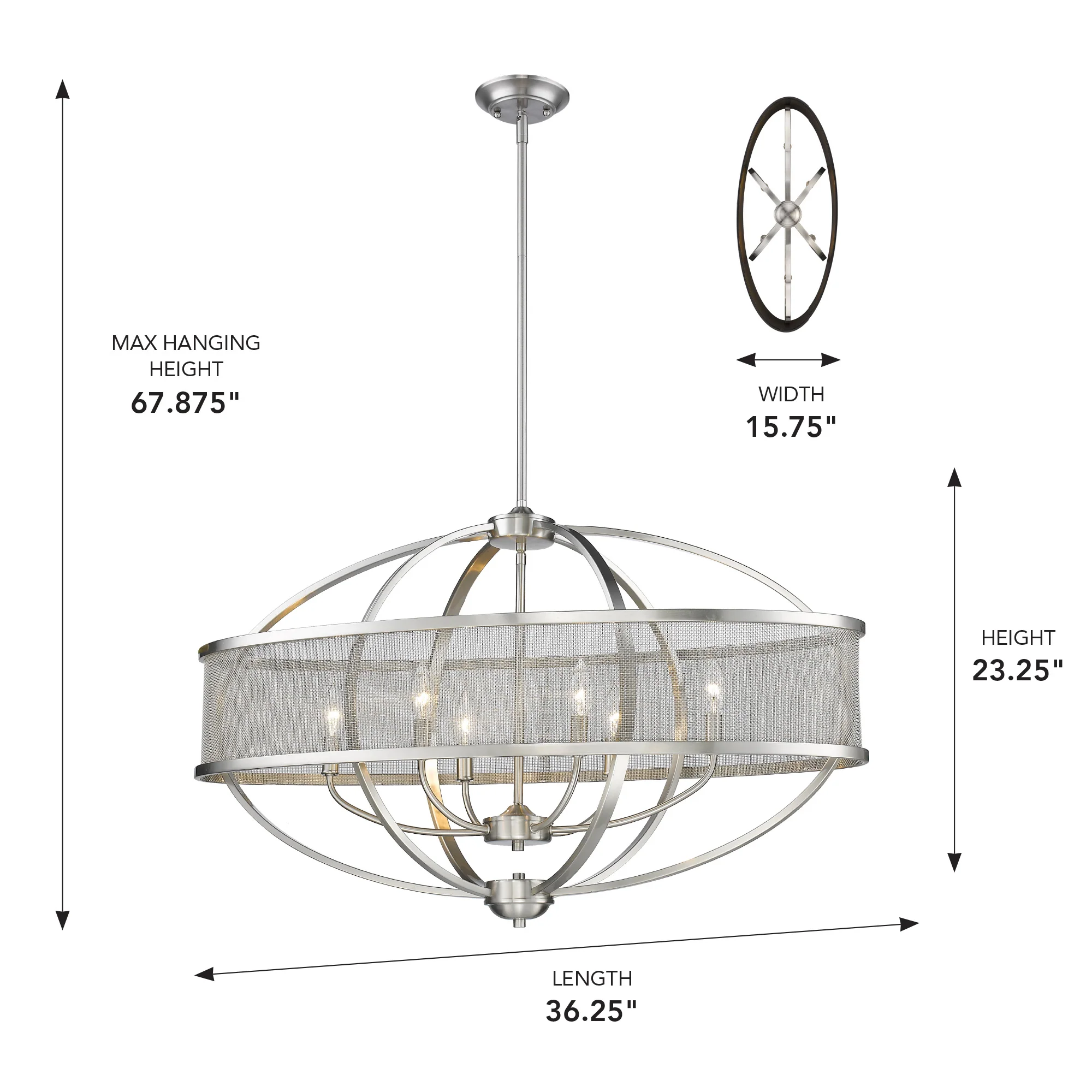 Colson 6-light Island Light in Pewter - Image 3