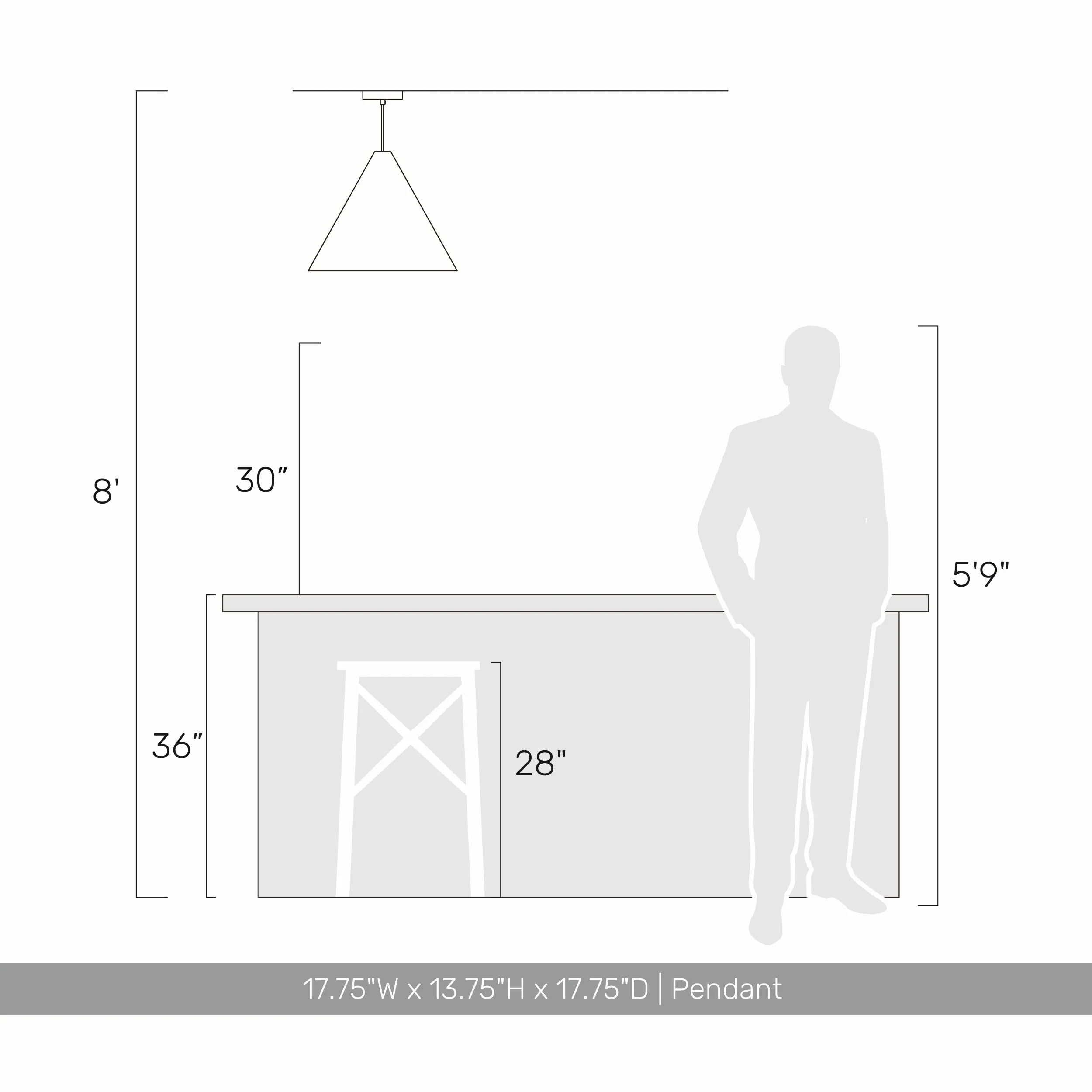 Conique 2-light Pendant in Dark Walnut - Image 6