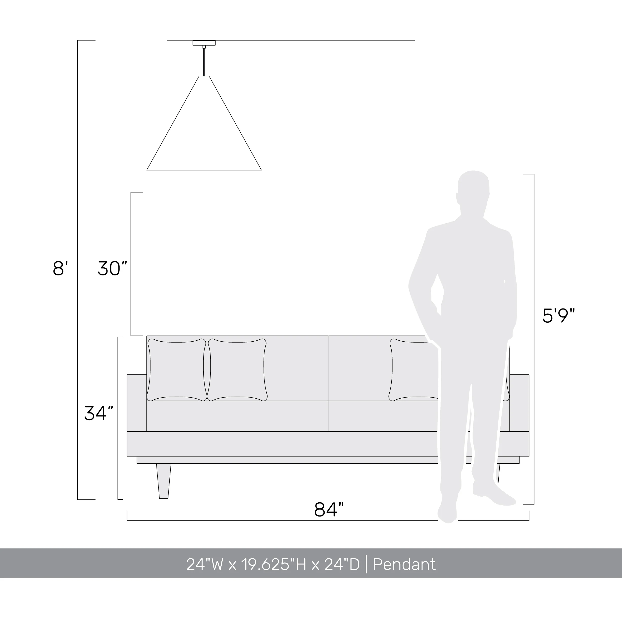 Conique 3-light Pendant in Dark Walnut - Image 8