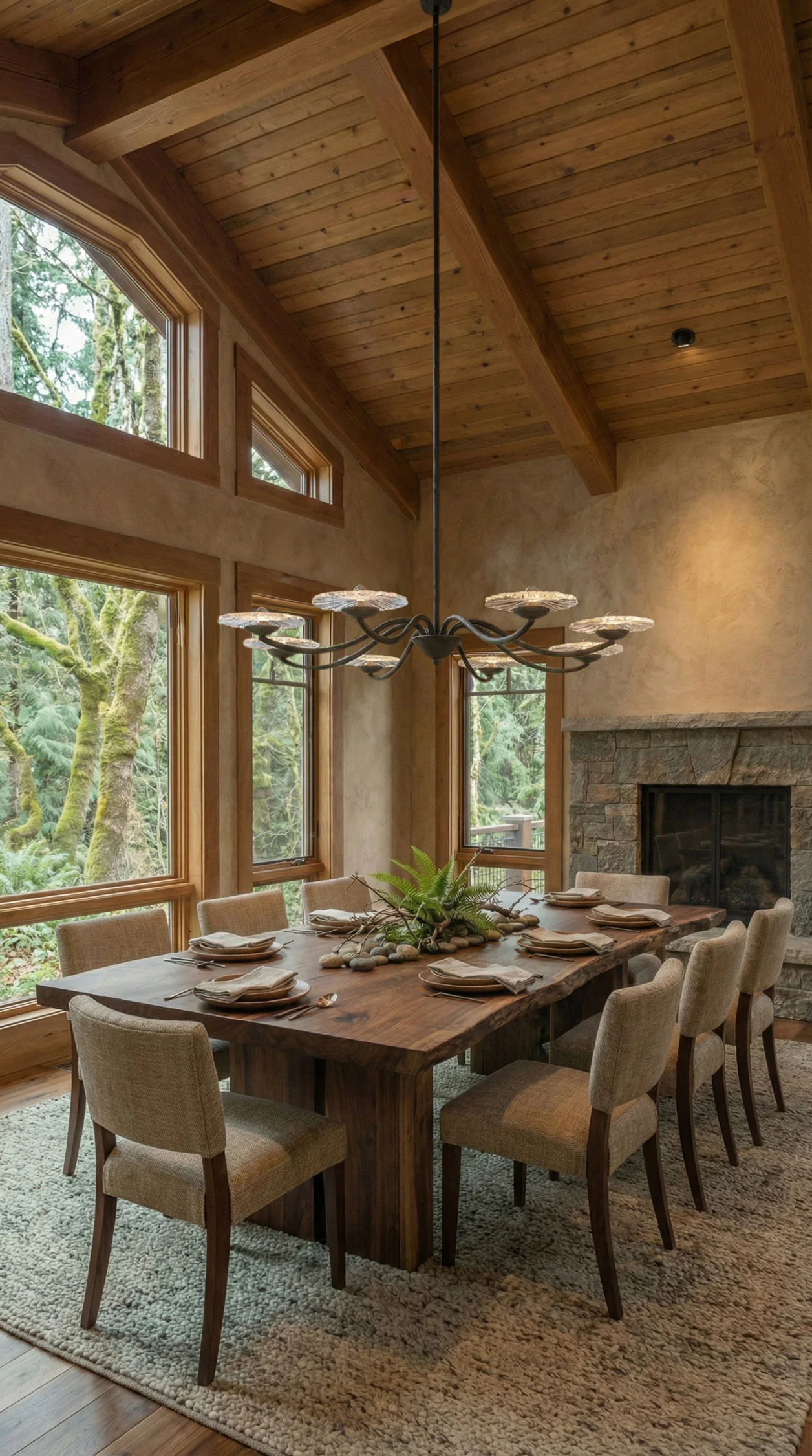 Coral Bloom Integrated LED 31in Chandelier in Black Slate with Pressed Clear Glass - Image 10