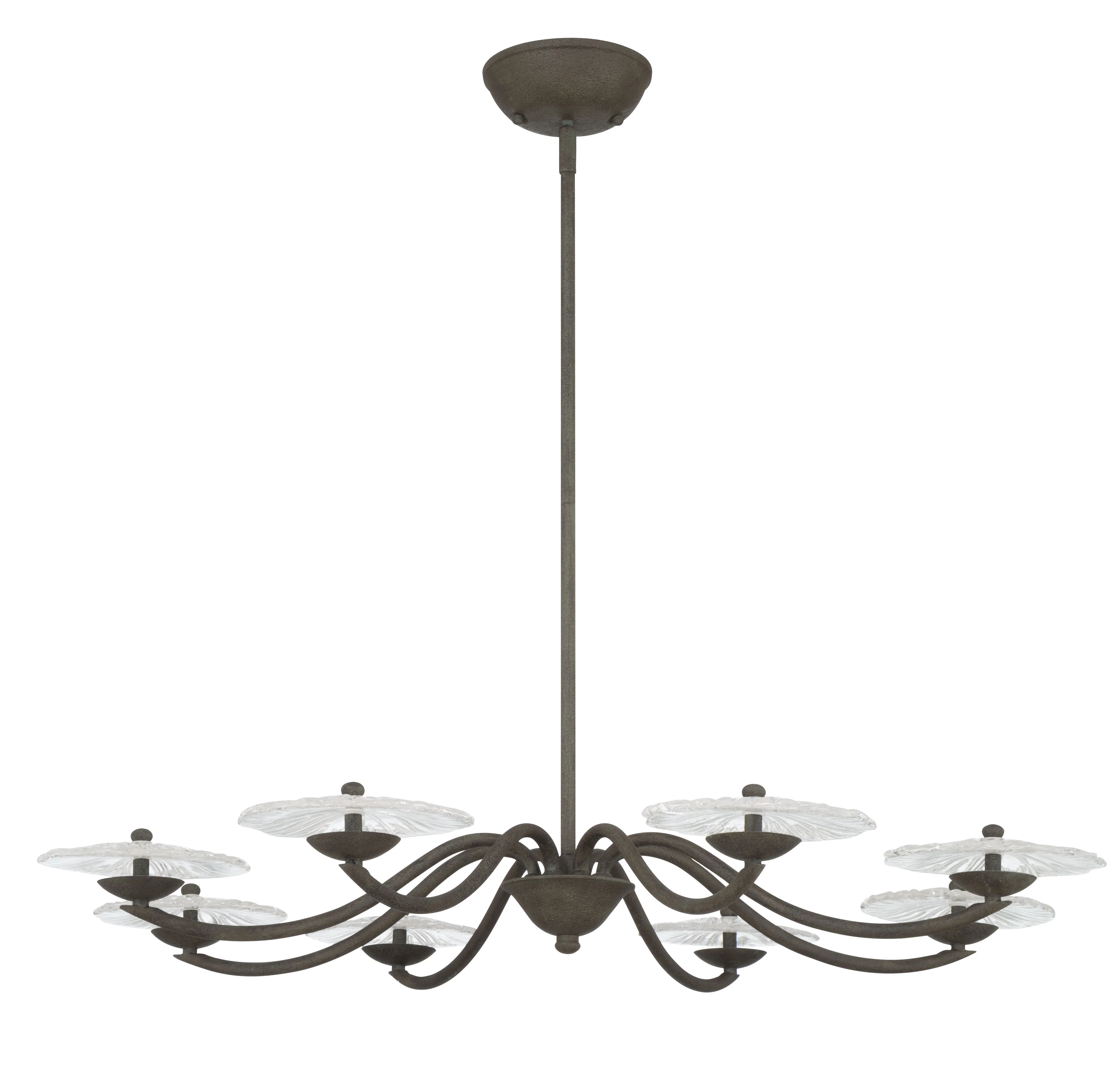 Coral Bloom Integrated LED 31in Chandelier in Black Slate with Pressed Clear Glass - Image 3