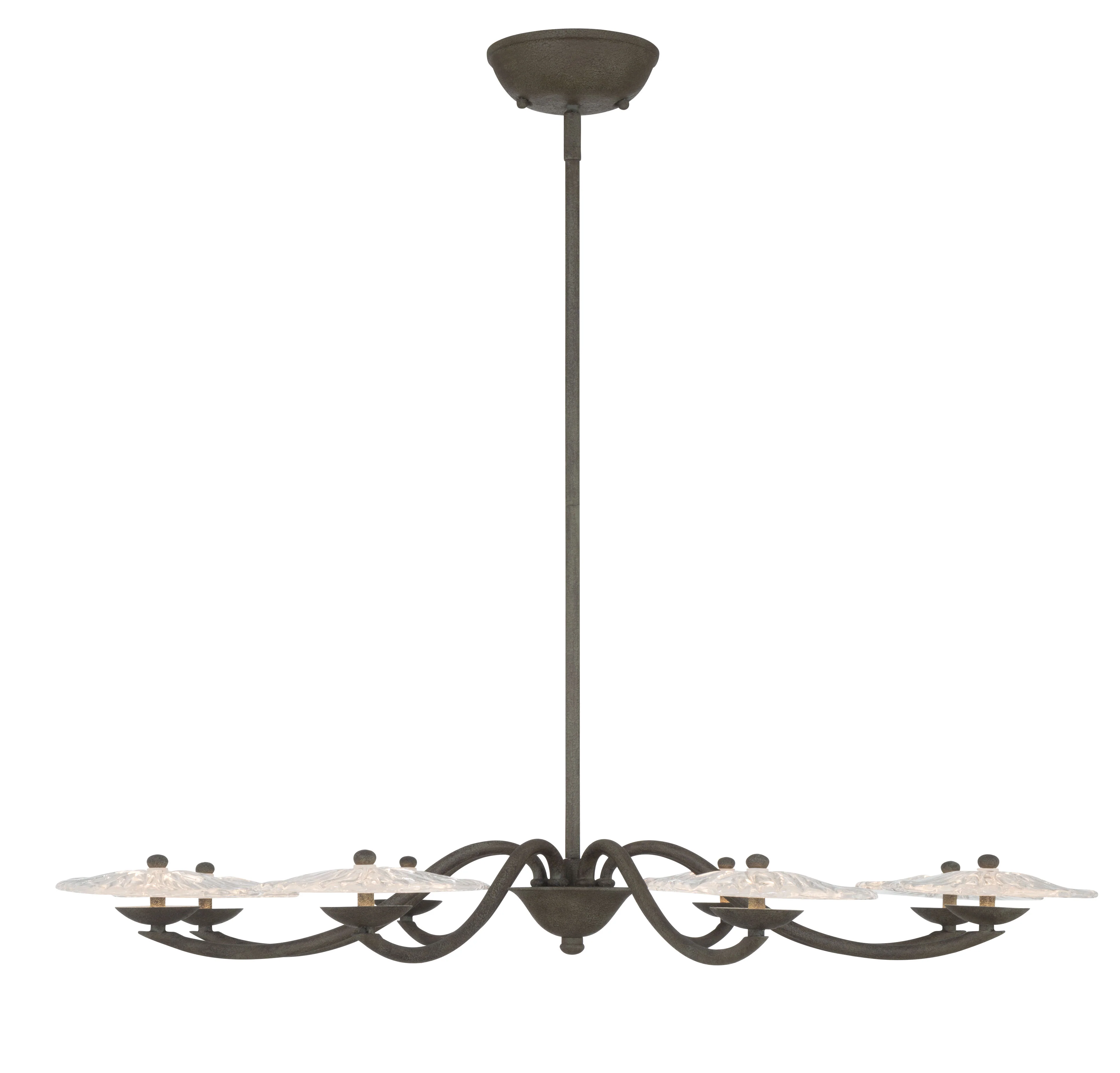 Coral Bloom Integrated LED 31in Chandelier in Black Slate with Pressed Clear Glass - Image 4