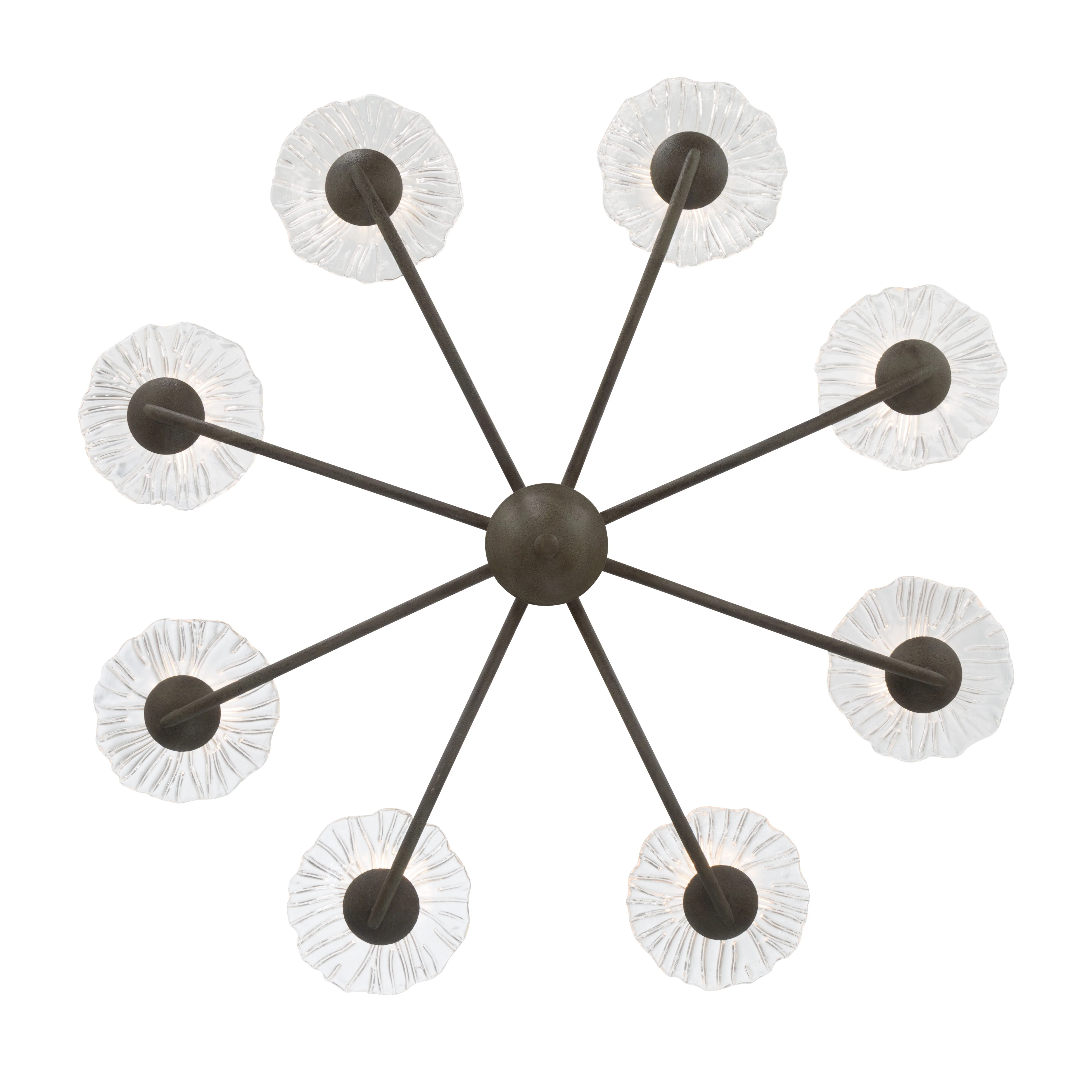 Coral Bloom Integrated LED 31in Chandelier in Black Slate with Pressed Clear Glass - Image 6
