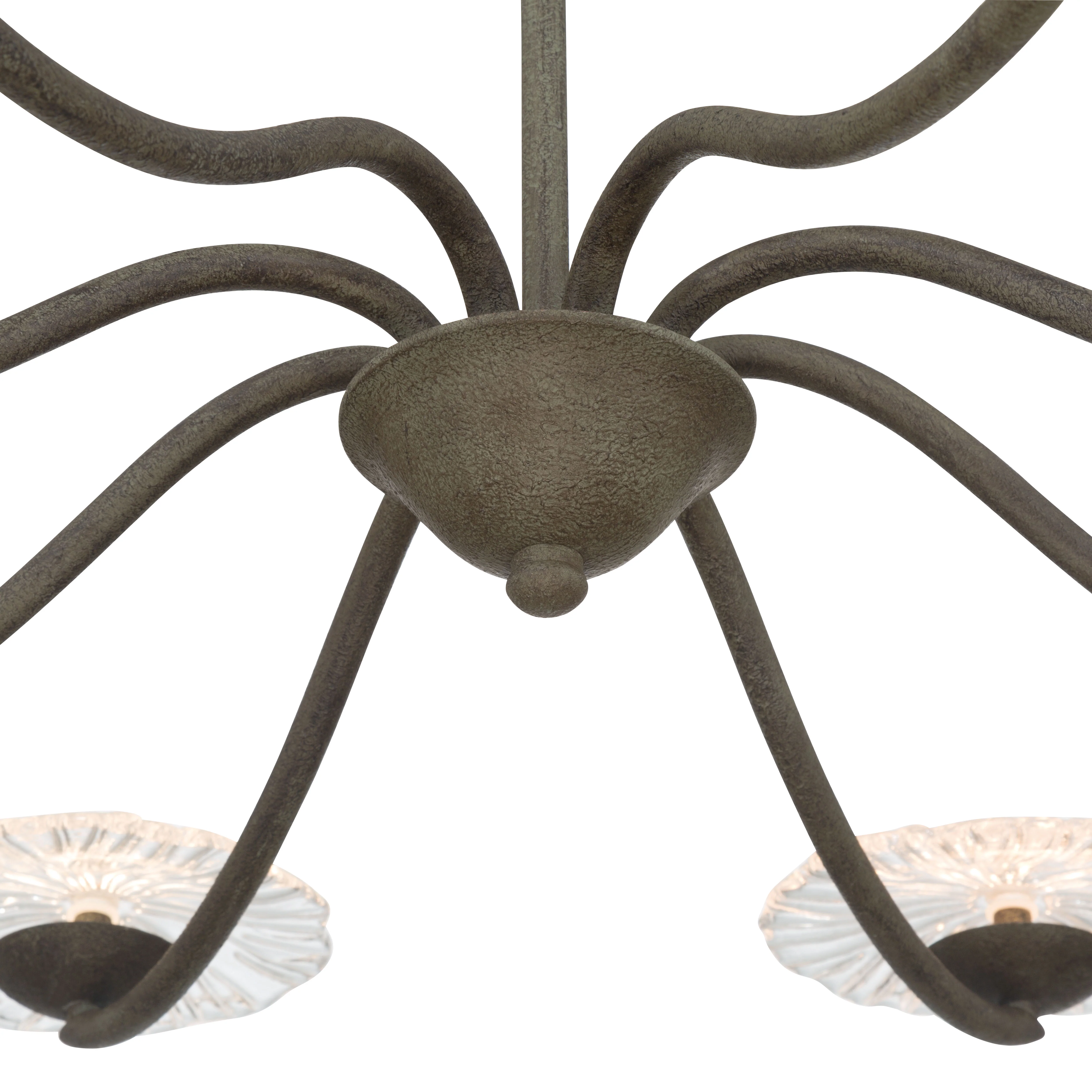 Coral Bloom Integrated LED 31in Chandelier in Black Slate with Pressed Clear Glass - Image 7