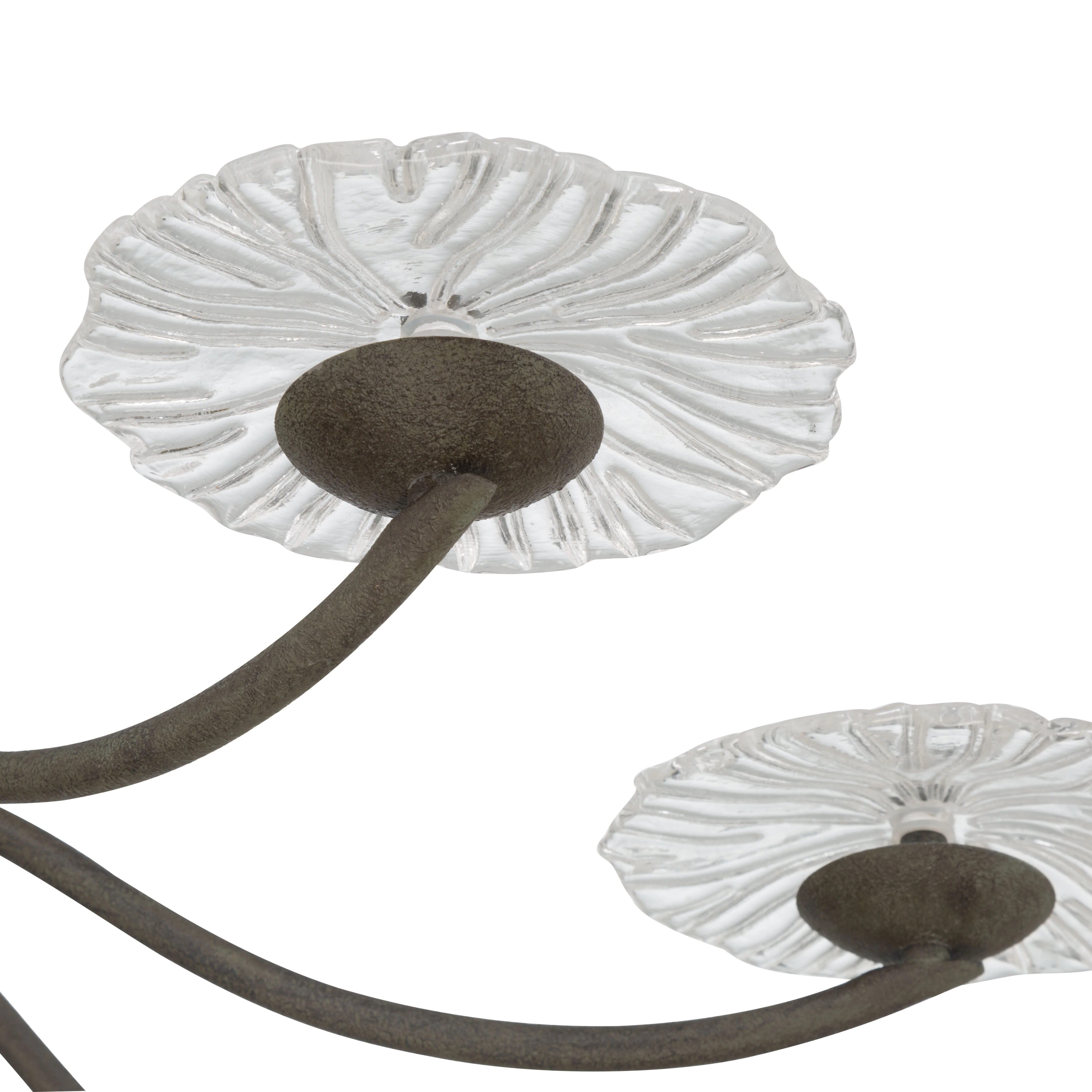 Coral Bloom Integrated LED 31in Chandelier in Black Slate with Pressed Clear Glass - Image 8