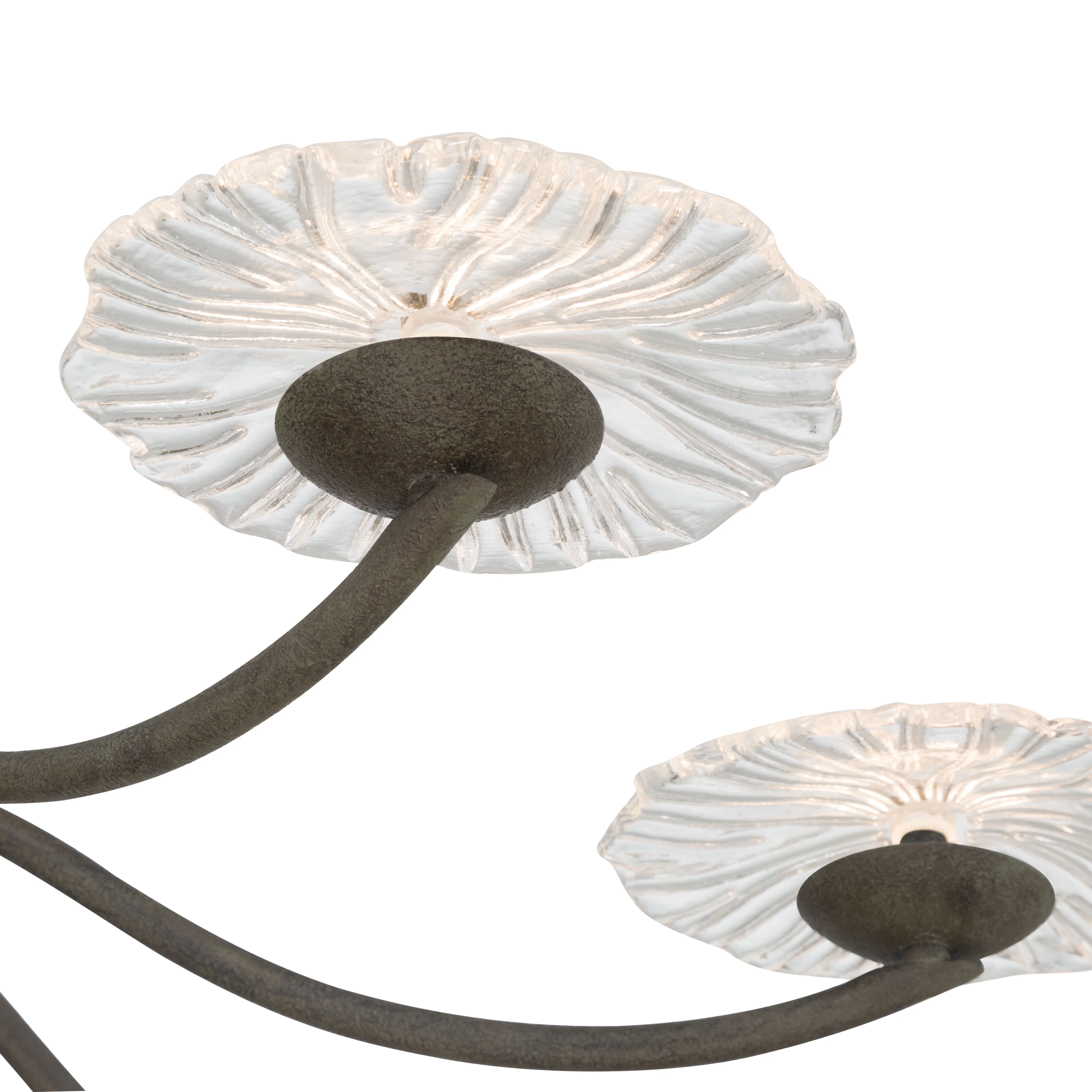 Coral Bloom Integrated LED 31in Chandelier in Black Slate with Pressed Clear Glass - Image 9