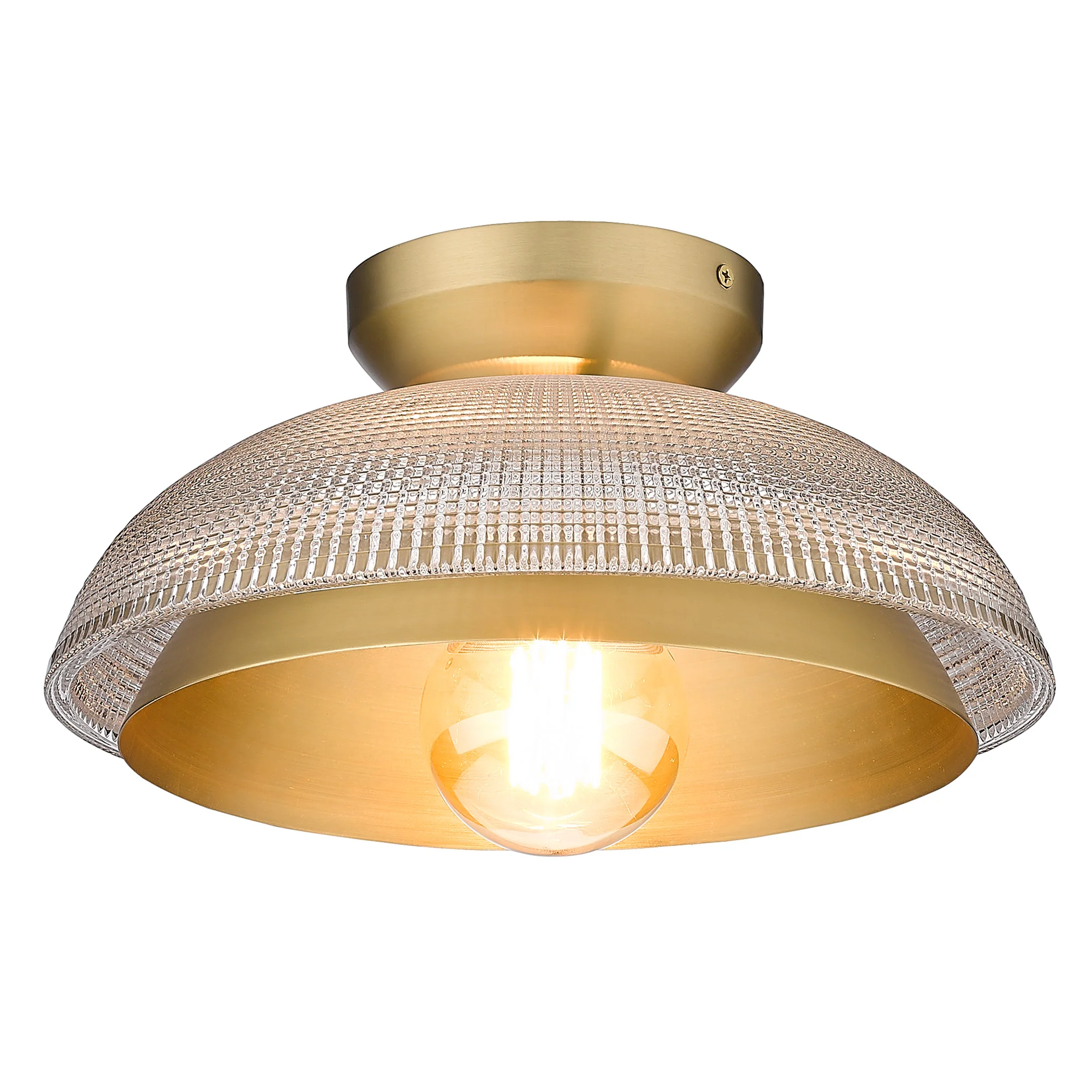 Crawford 1-light Flush Mount in Brushed Champagne Brass