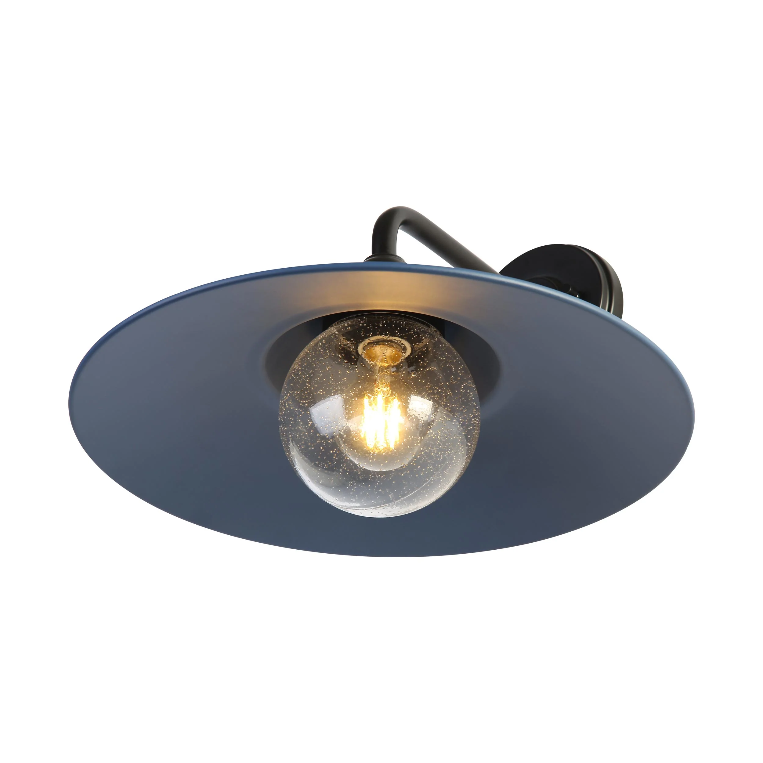 Croma 1-light Wall Sconce in Matte Blue shade and Seeded Glass Ball - Image 5