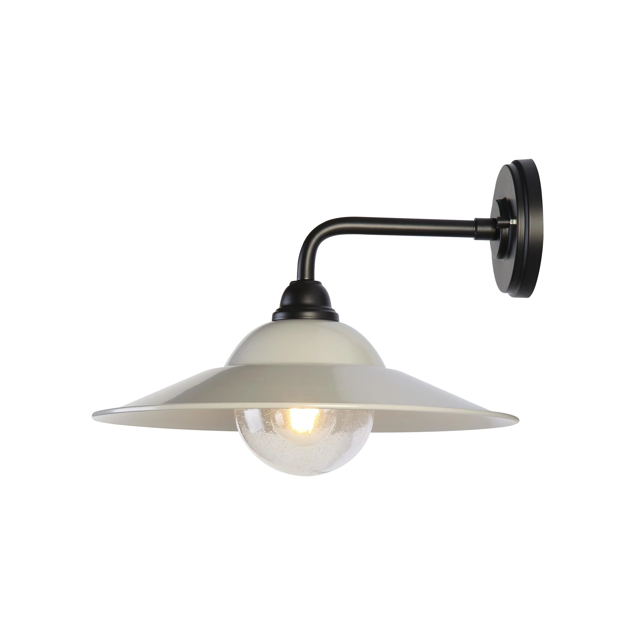 Croma 1-light Wall Sconce in Warm Gray shade and Seeded Glass Ball - Image 3