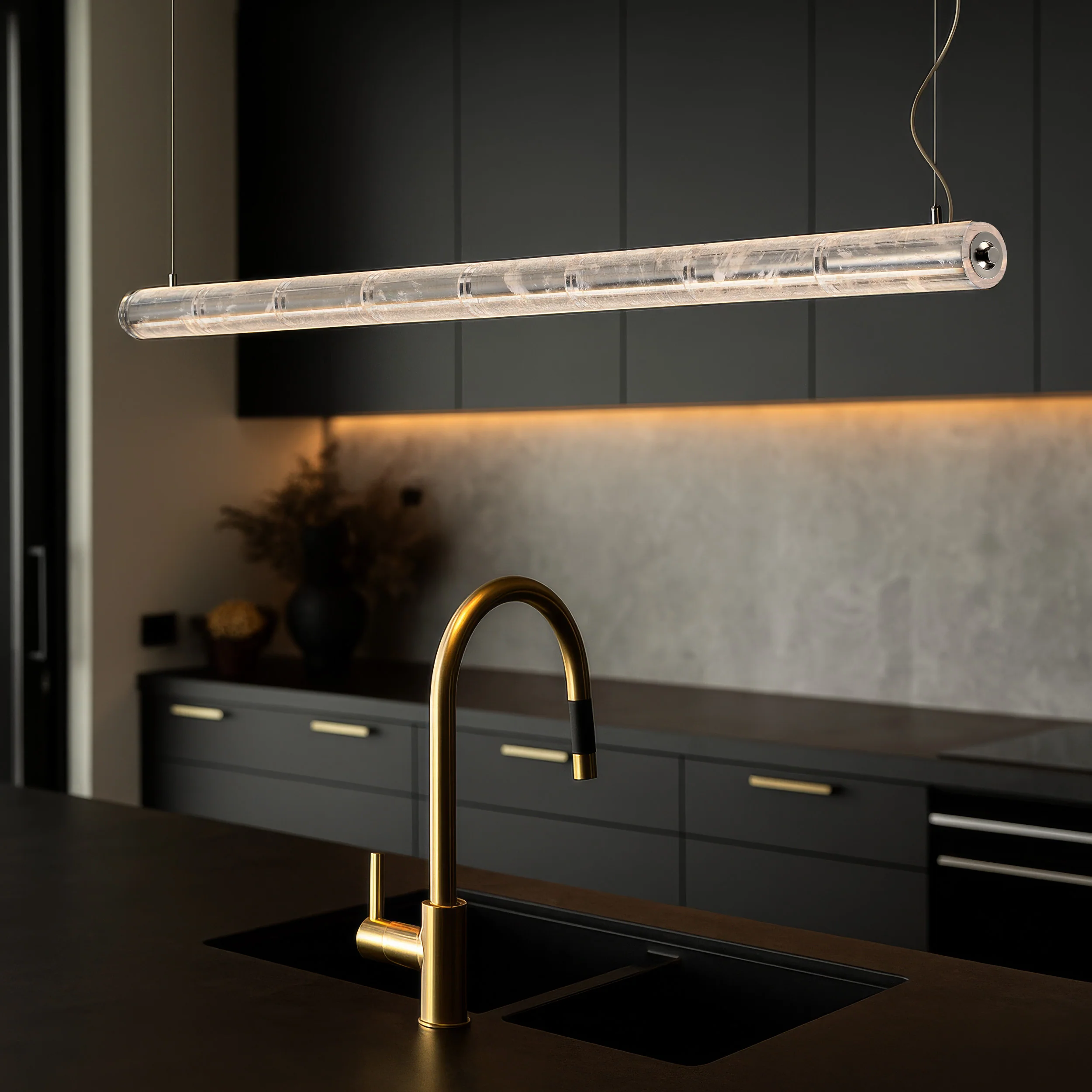 Crystallo Integrated LED Island Light in Polished Nickel - Image 8