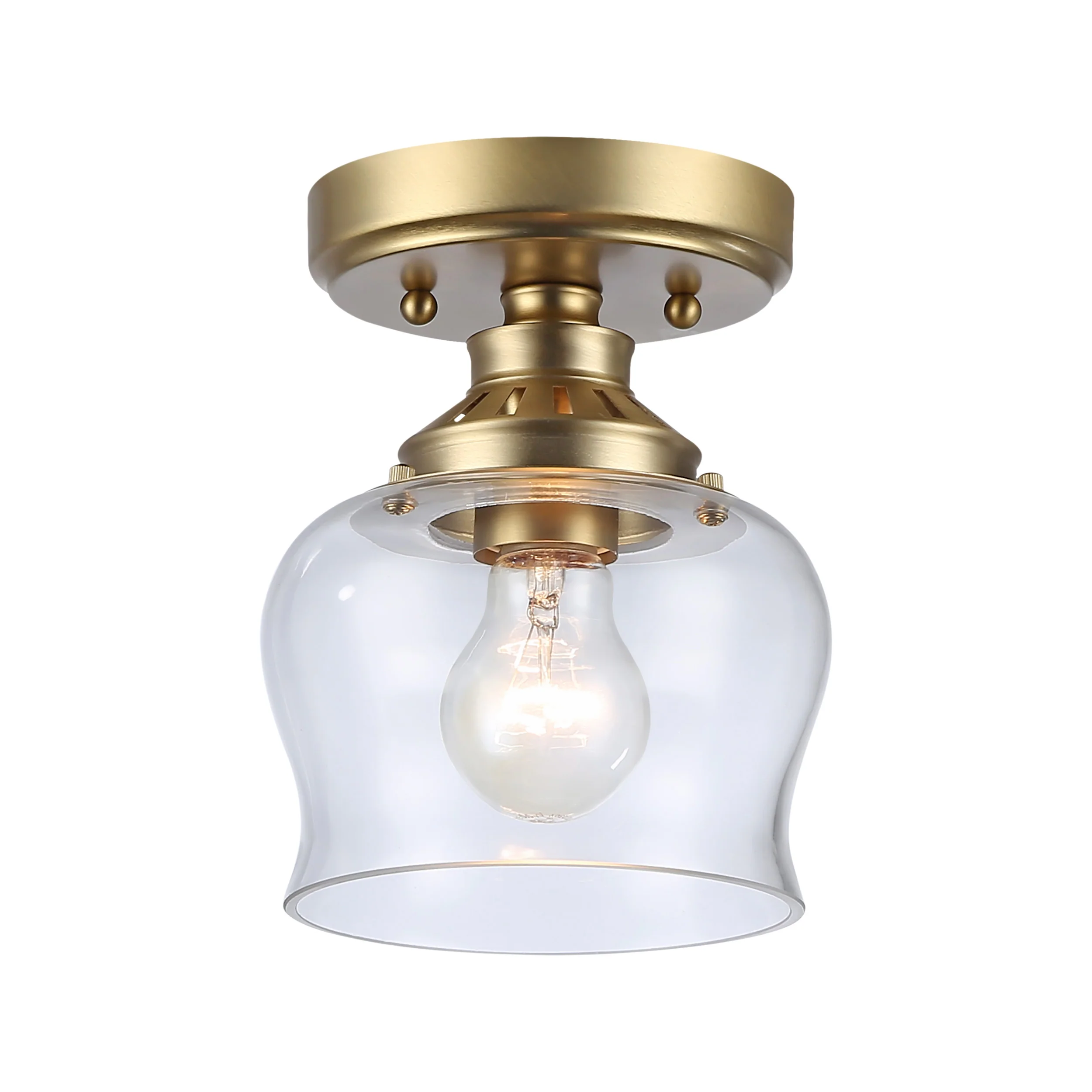 Daphne 1-light Semi-Flush Mount in Brushed Champagne Brass
