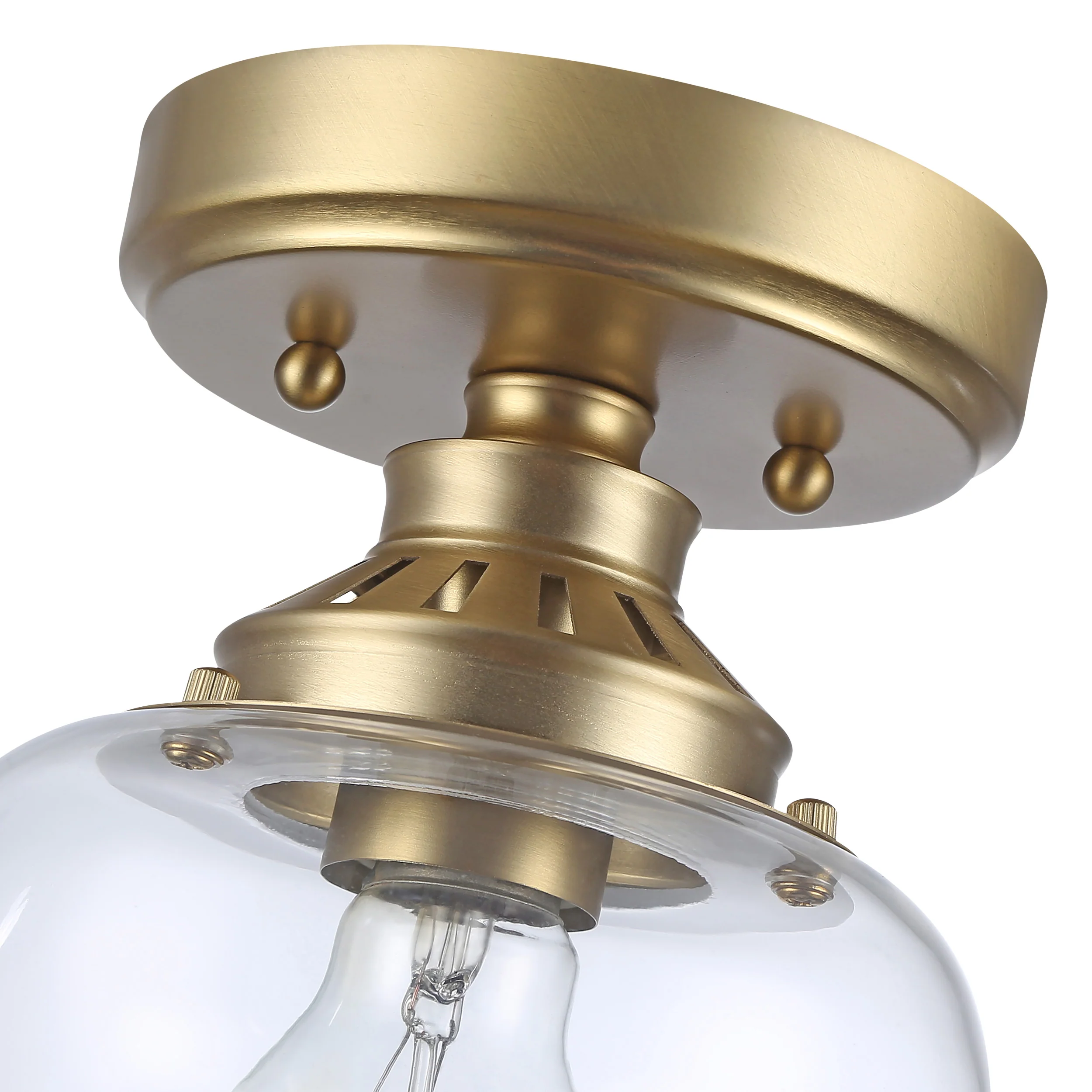 Daphne 1-light Semi-Flush Mount in Brushed Champagne Brass - Image 6