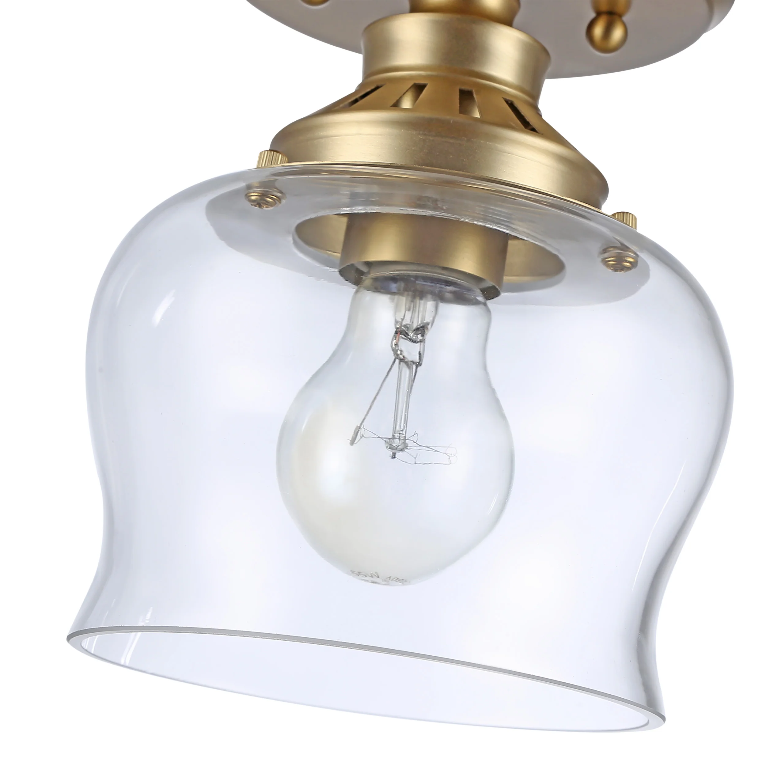 Daphne 1-light Semi-Flush Mount in Brushed Champagne Brass - Image 7