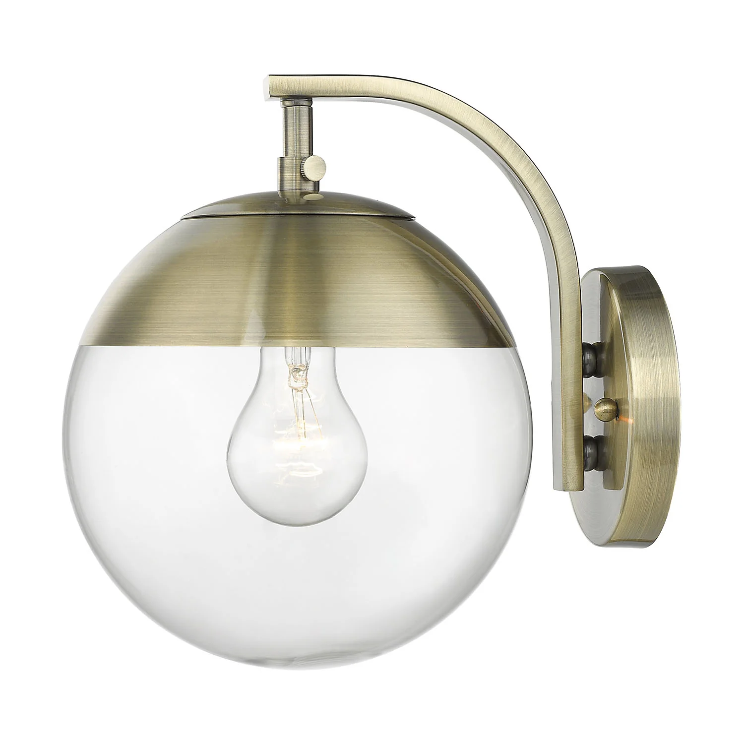 Dixon 1-light Wall Sconce in Aged Brass and Clear Glass - Image 3
