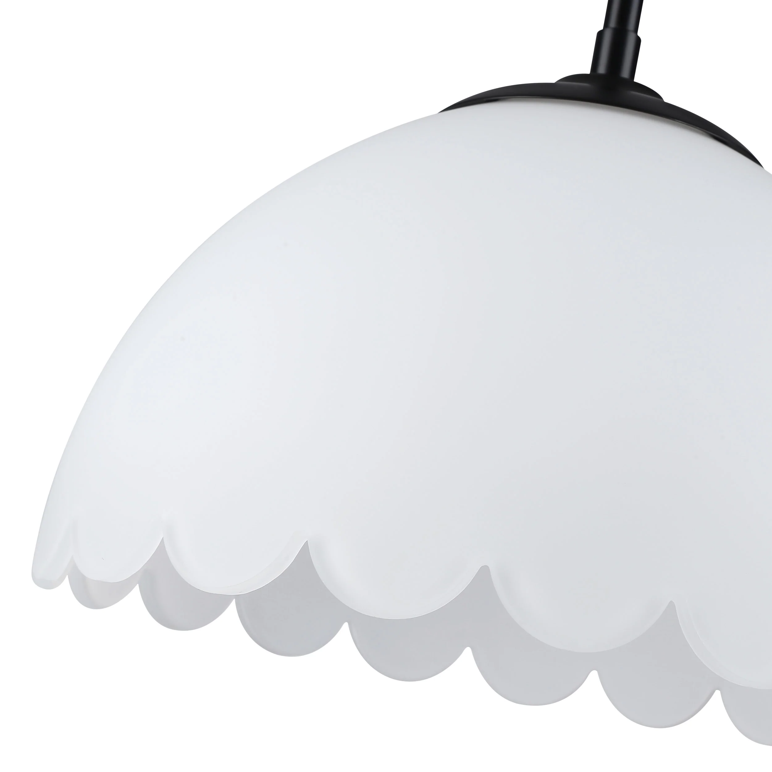 Dorinda 1-Light Pendant in Matte Black with Opal Glass - Image 4