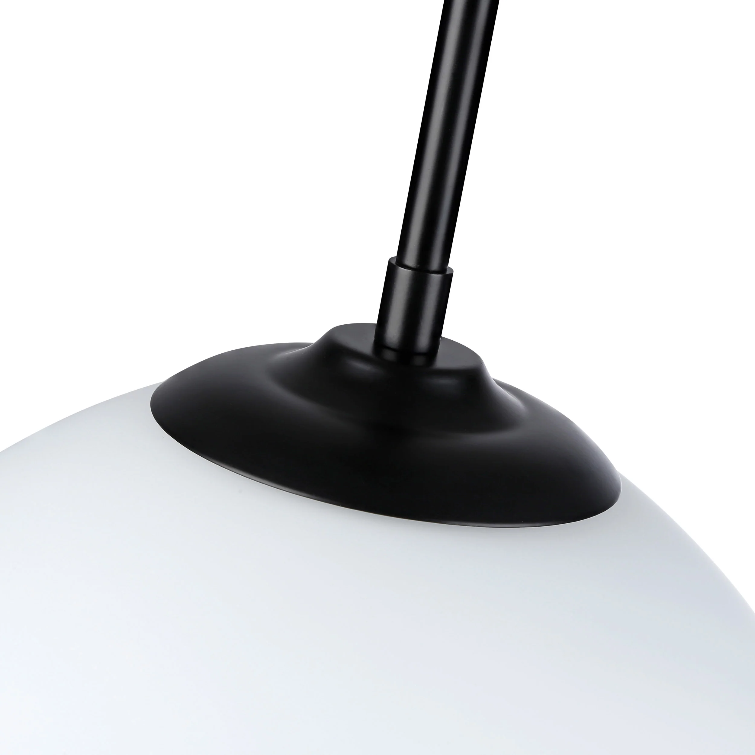 Dorinda 1-Light Pendant in Matte Black with Opal Glass - Image 5
