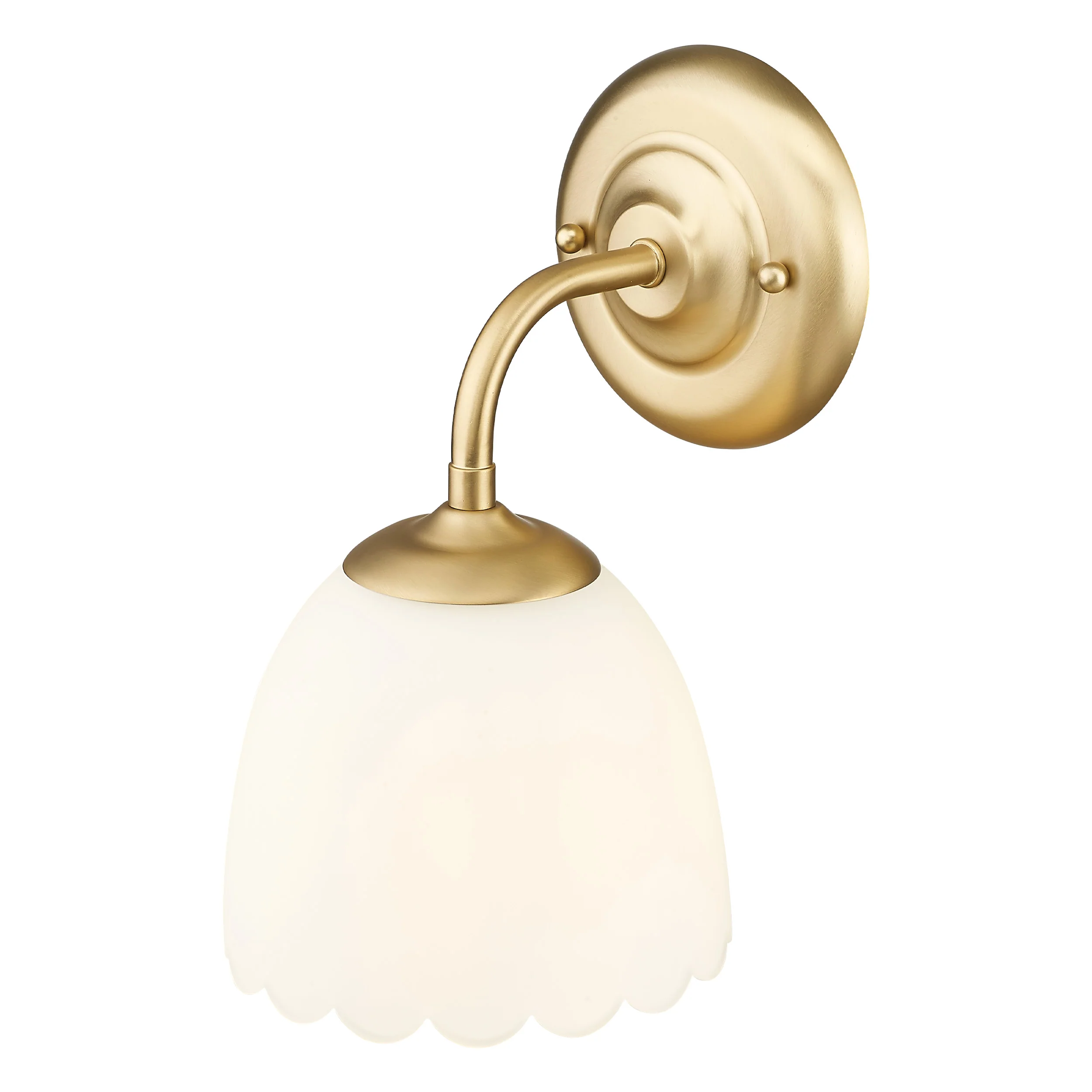 Dorinda 1-Light Wall Sconce in Brushed Champagne Bronze with Opal Glass - Image 3