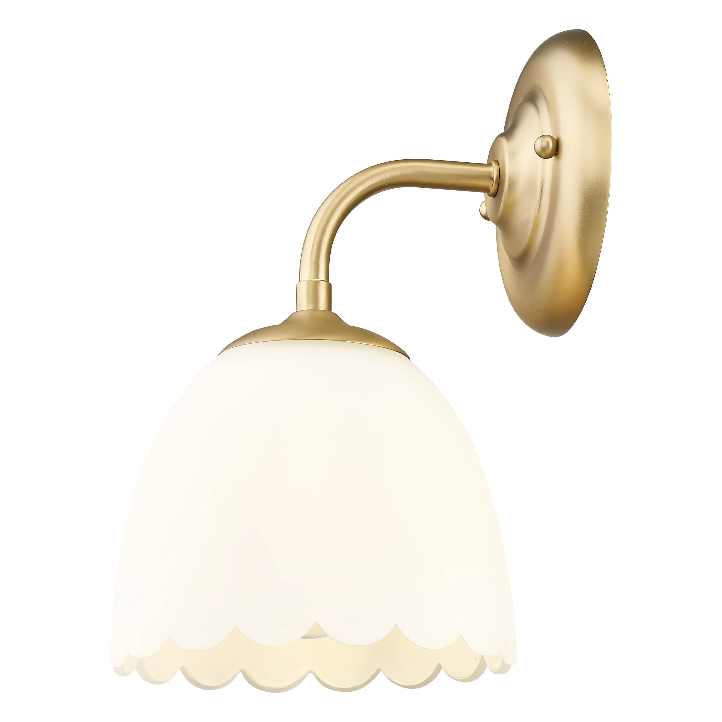 Dorinda 1-Light Wall Sconce in Brushed Champagne Bronze with Opal Glass - Image 4