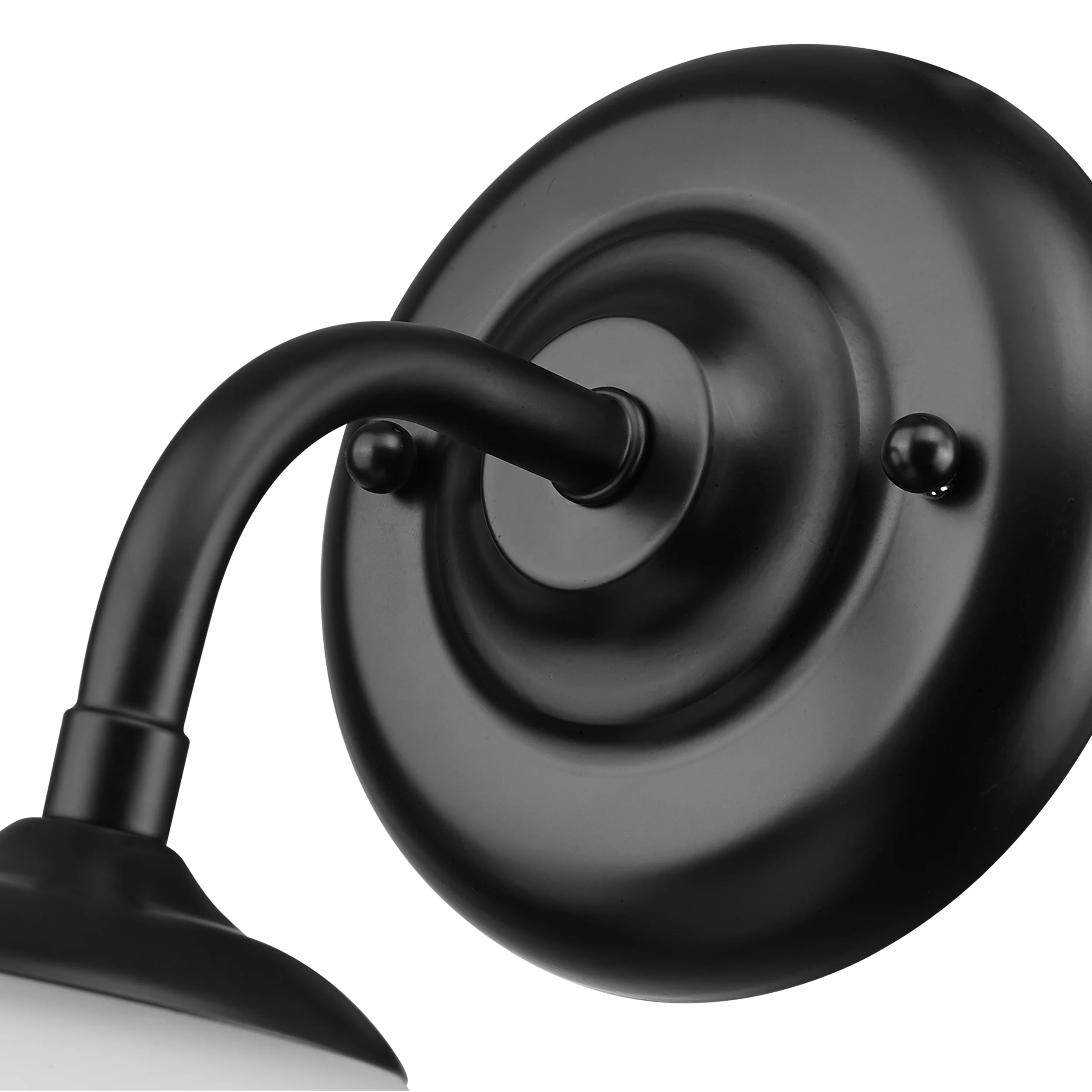 Dorinda 1-Light Wall Sconce in Matte Black with Opal Glass - Image 5