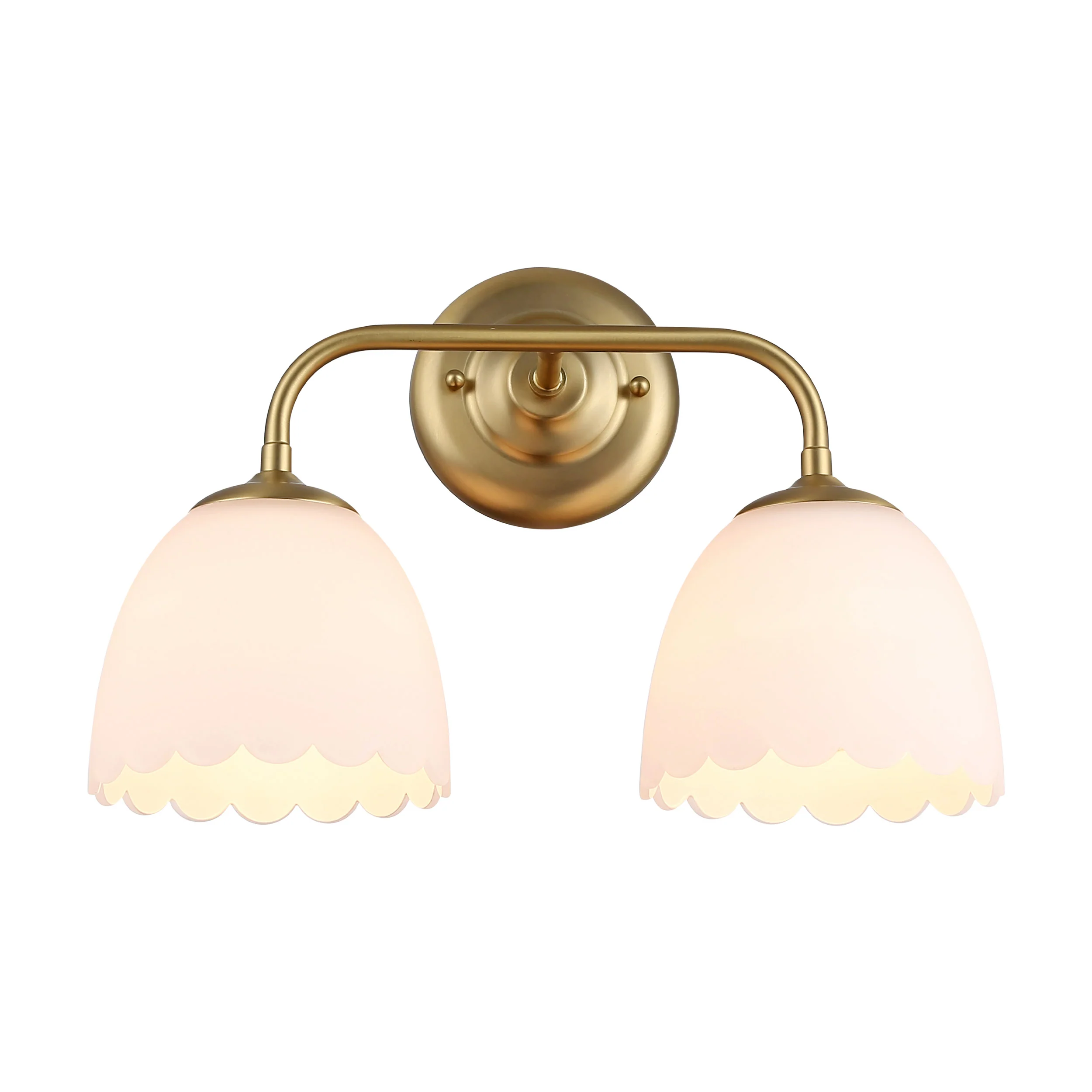 Dorinda 2-Light Vanity Light in Brushed Champagne Bronze with Opal Glass - Image 3