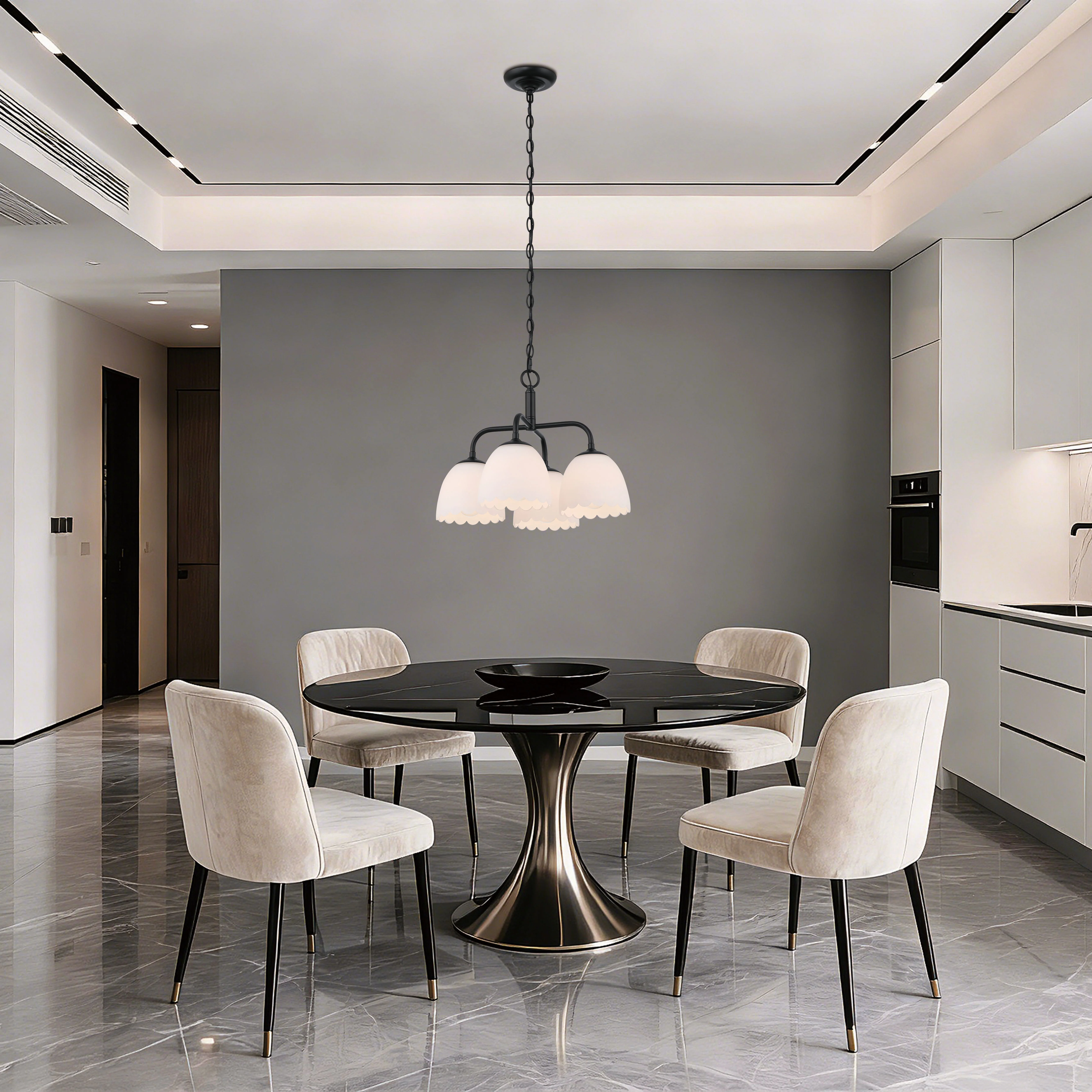 Dorinda 4-light Pendant in Matte Black - Image 7