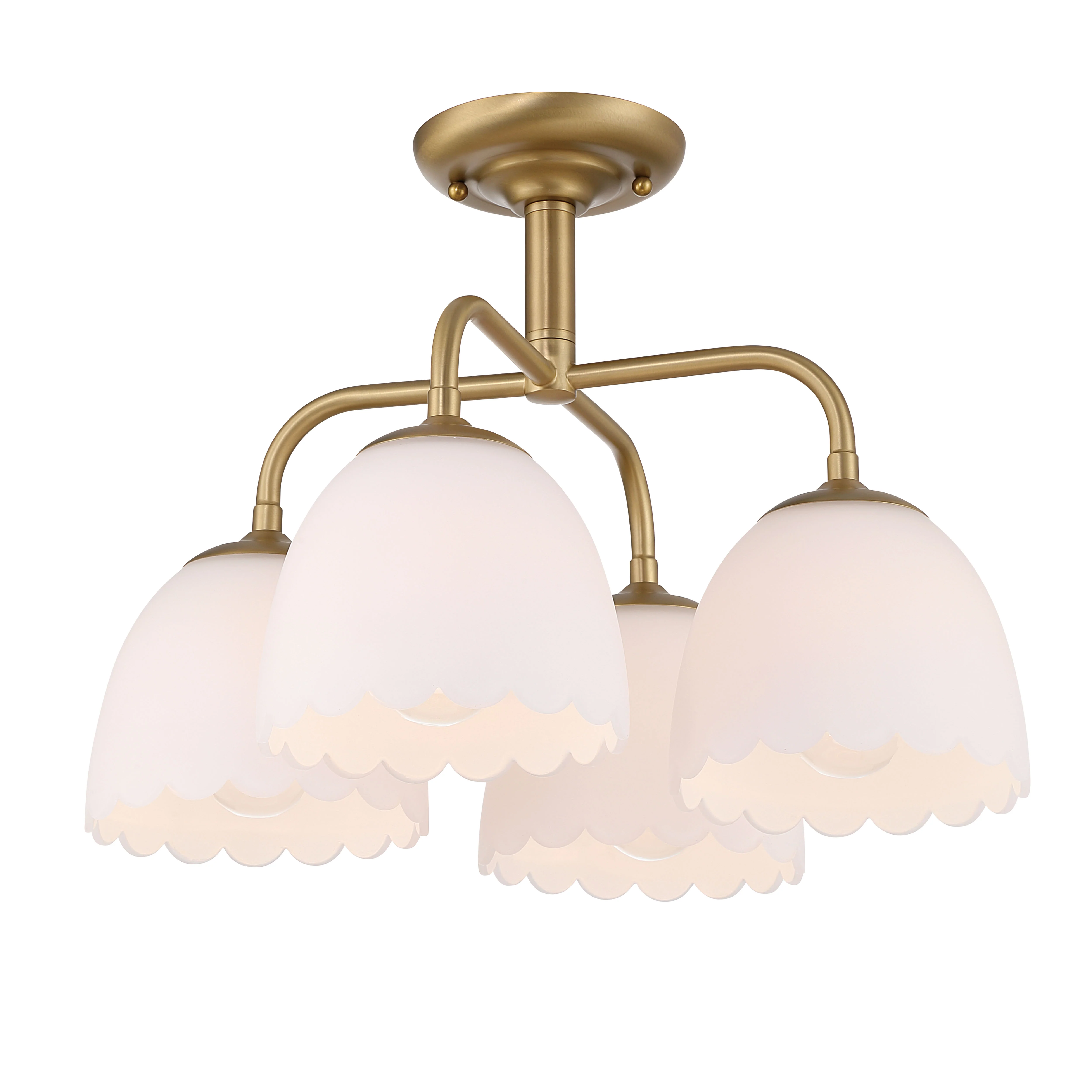 Dorinda 4-light Semi-Flush Mount in Brushed Champagne Brass